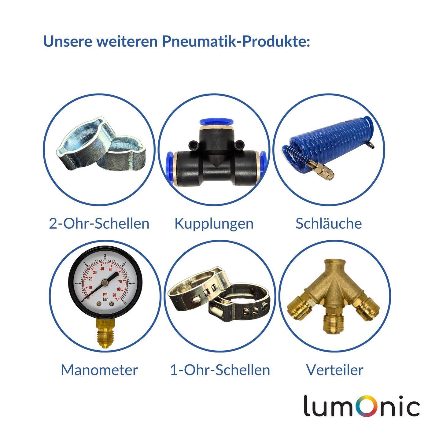 Lumonic I Ball valve round with lever handle I 3/8 Customs I 2 x Internal thread I Corrosion-resistant brass I Stopcock I for compressed air I Workshop