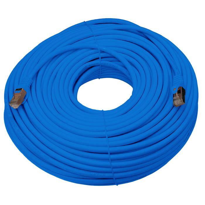 50m RJ-45 Netzwerkkabel Patchkabel CAT7 Blau S/FTP Ethernet DSL LAN CAT.7