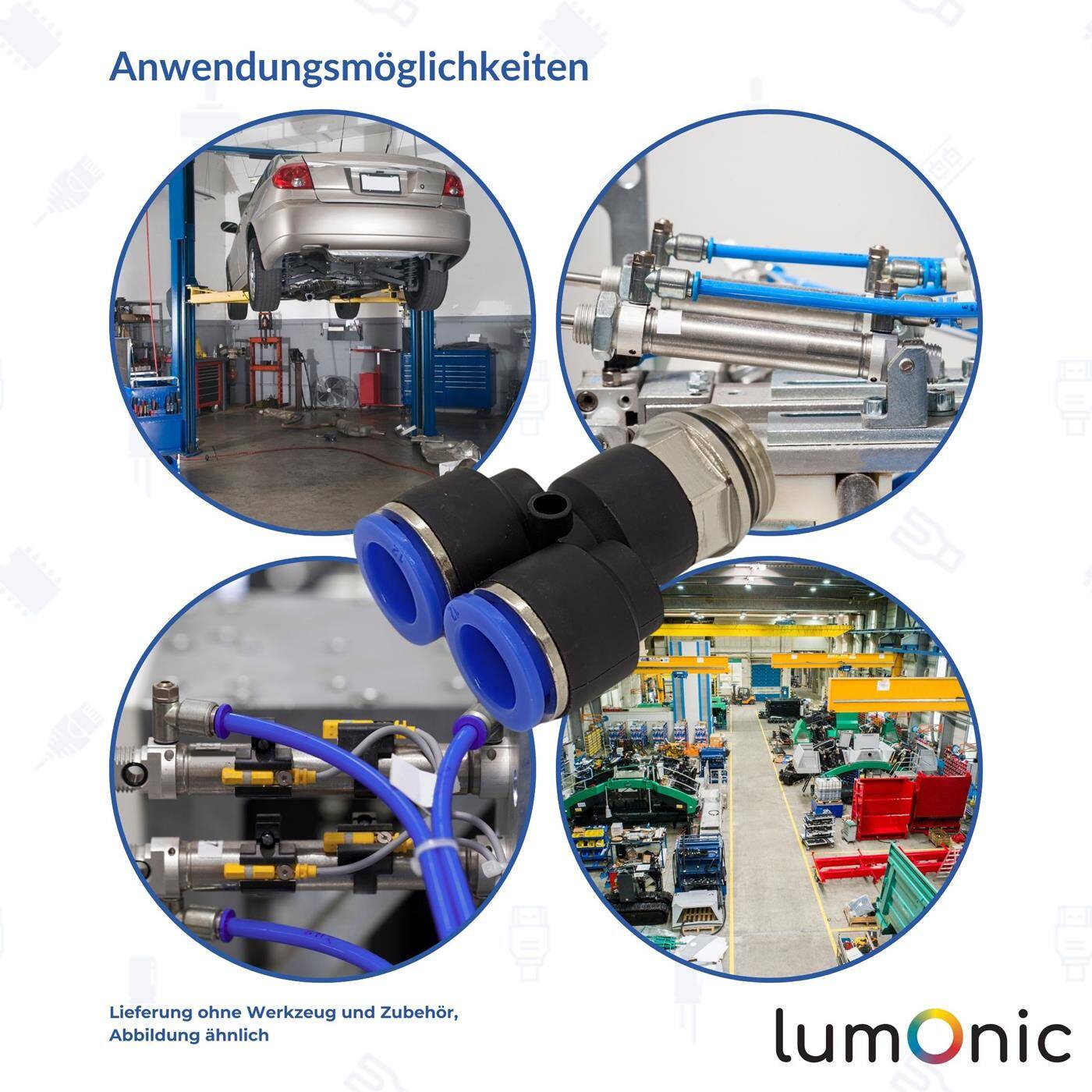 PU Schlauch Y-Steckverbinder Fitting mit Außengewinde 6mm*1/4Zoll Y-Stück Push-in pneumatischer Steckverbinder Y-Verteiler Druckluft & Automatisierung