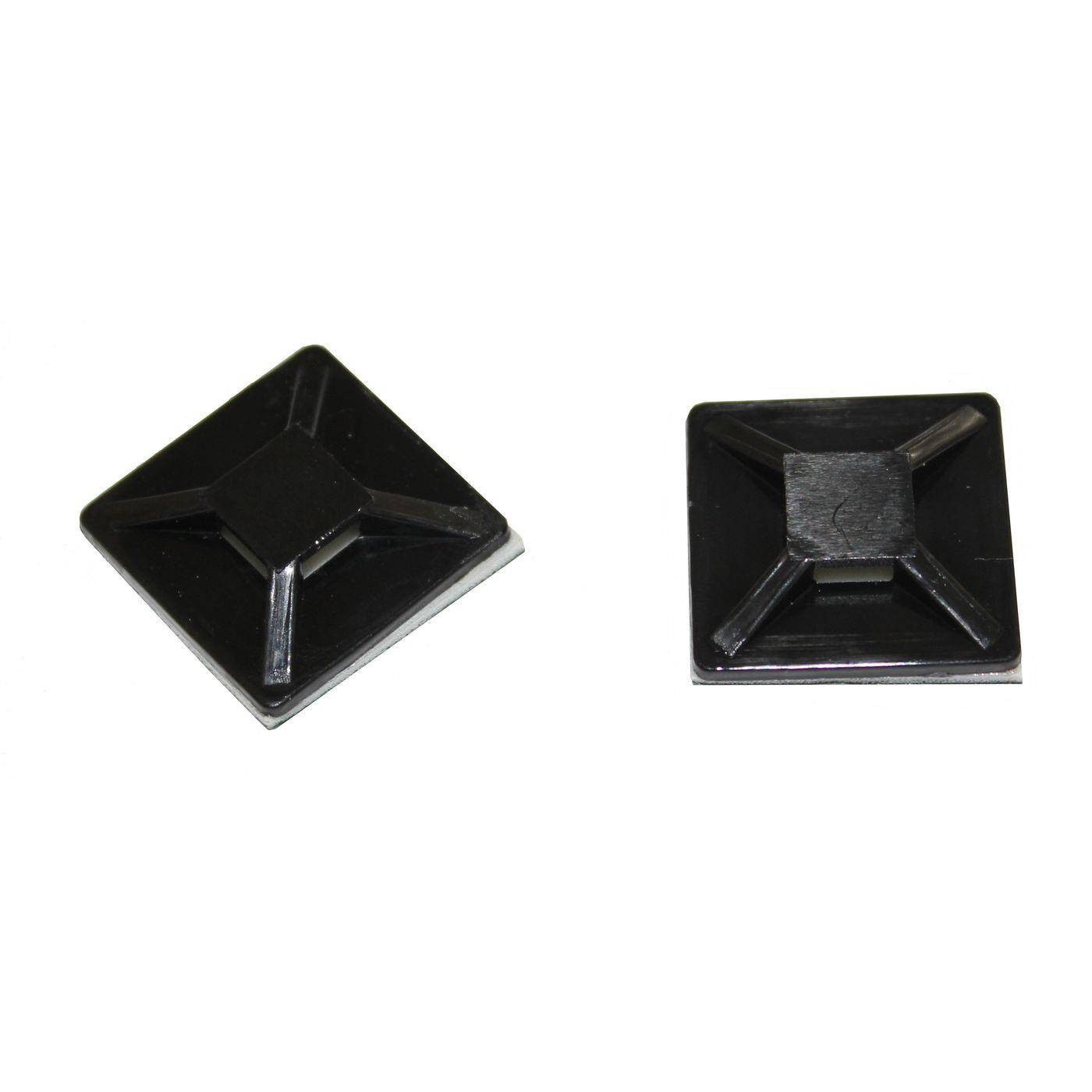 100x Klebesockel für Kabelbinder 20x20mm schwarz Selbstklebend