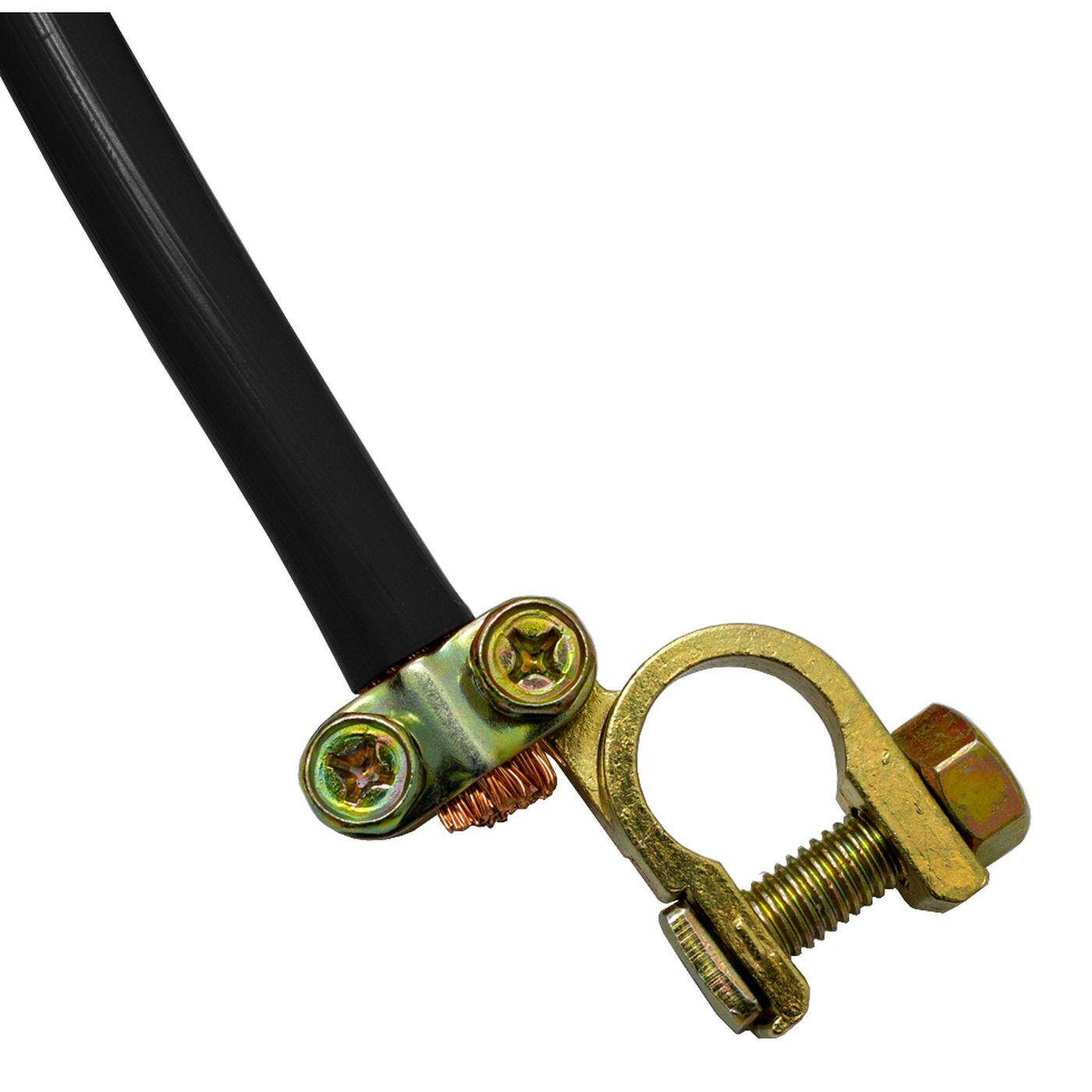 Lumonic 1,5m Batteriekabel Massekabel mit 25mm² Querschnitt schwarz - KFZ Stromkabel mit 2x Polklemme - DIN zertifziertes isoliertes Kupferkabel