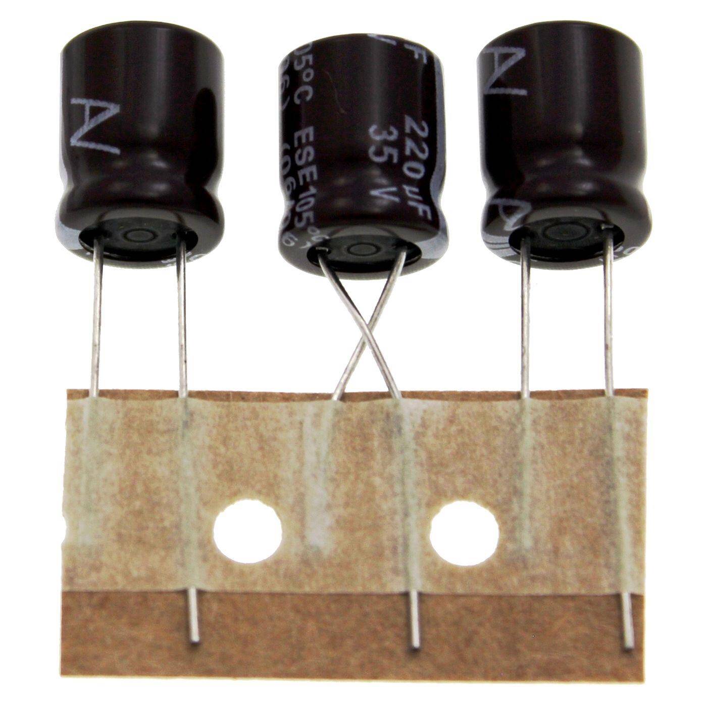 Elko Capacitor Radial 220µF 35V | Electrolytic capacitor up to a temperature of 105°C | 10x12,5mm | 220uF ESE227M035AH1EA Arcotronics