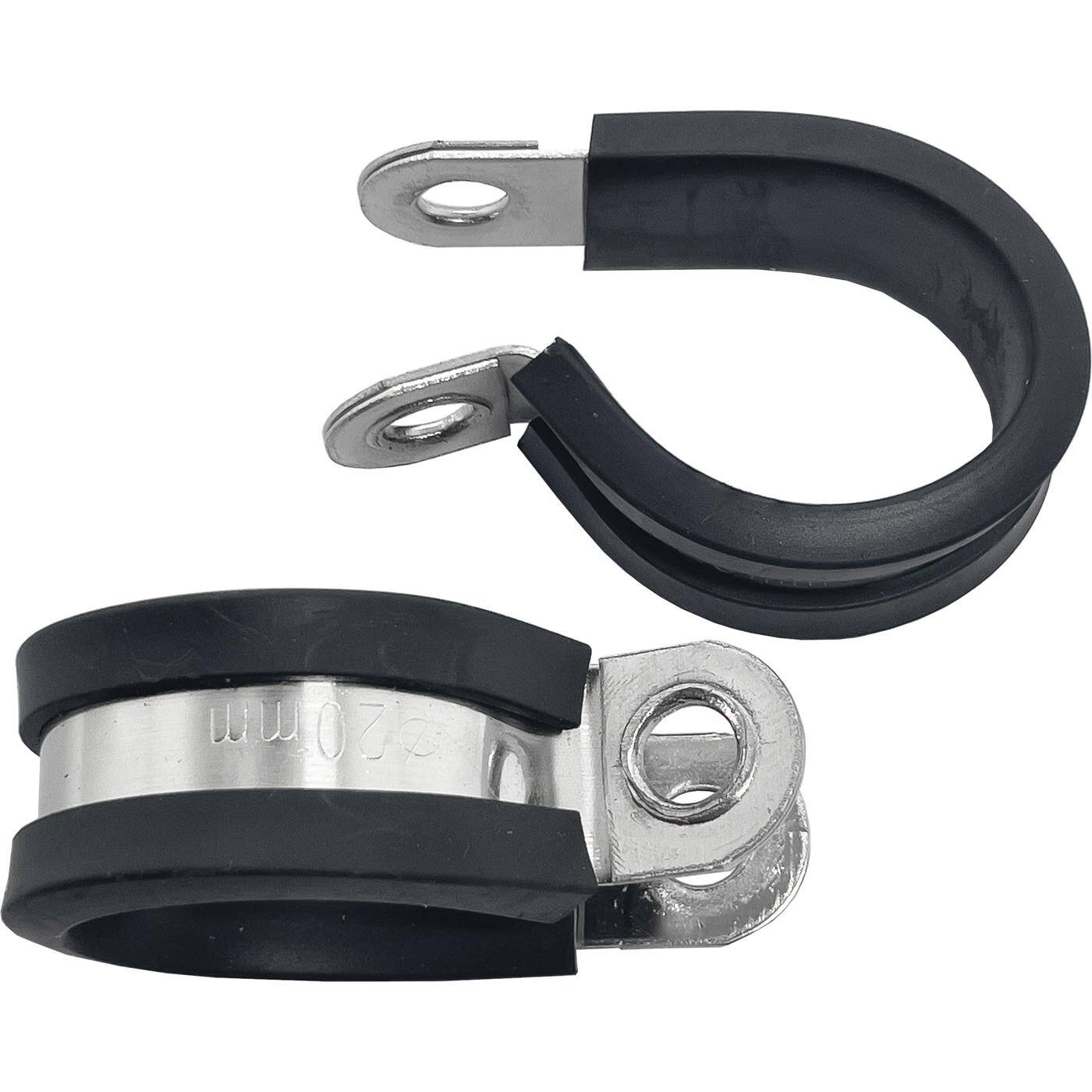 10x P-Clip Leitungsschelle Edelstahl V2A mit Gummi 20mm Rohrschelle Befestigungsschelle