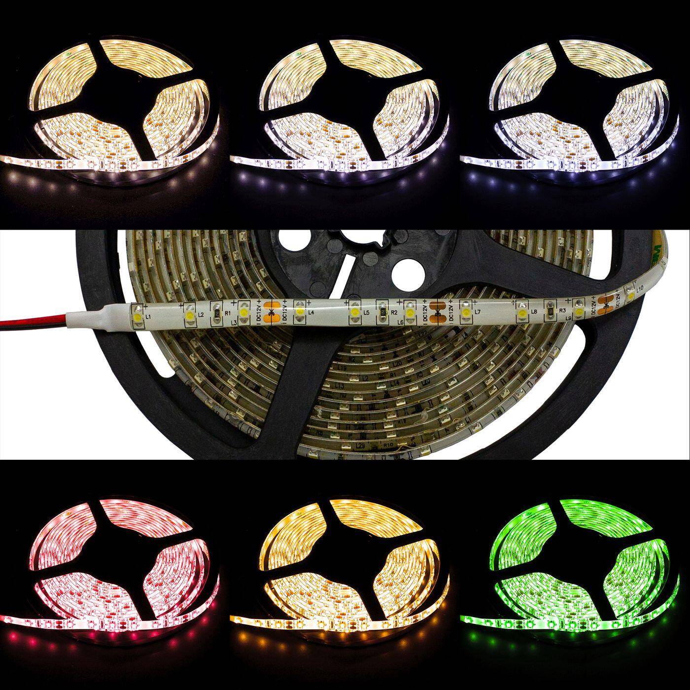 5m (500cm) LED Streifen Band Leiste 12V Warm Weiß 3000K IP65 300LEDs 60LED/m SMD3528