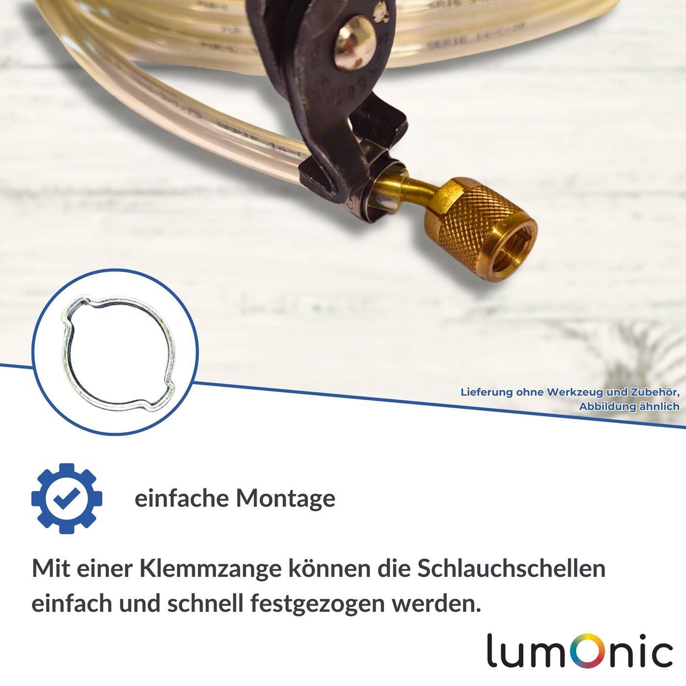 Lumonic I 50x 2-Ohr-Schelle 20-23mm I V2A Edelstahl I Zweiohrschelle I Schlauchschelle I für Druckluft, Rohrsysteme, Garten, KFZ
