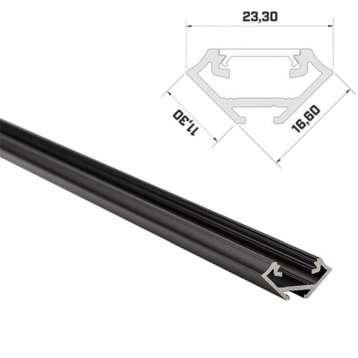 1m LED Profil C Schwarz 17x17mm Aluminium 45° Eckprofil für 12mm LED Streifen 1m LED Profil C Schwarz 17x17mm Aluminium 45° Eckprofil für 12mm LED Streifen