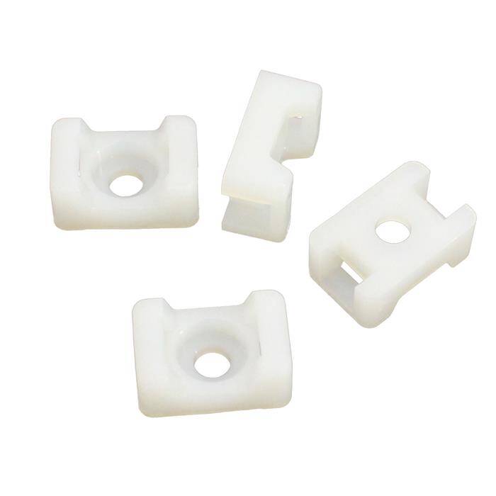 100x Schraubsockel für Kabelbinder 15x10mm Weiß natur Montagesockel 100x Schraubsockel für Kabelbinder 15x10mm Weiß natur Montagesockel