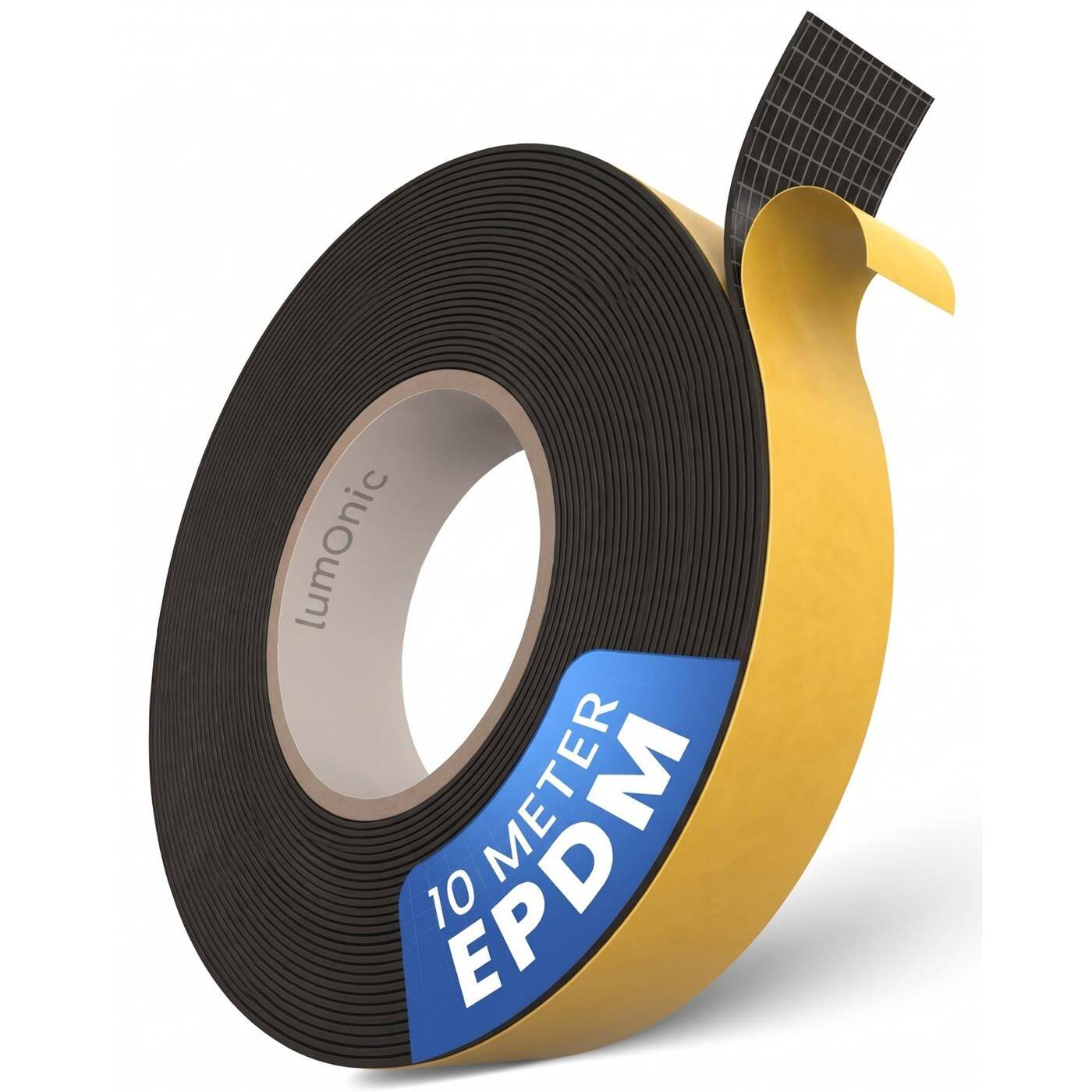 Lumonic 10m EPDM Dichtungsband Selbstklebend 50mm x 2mm | Moosgummi Dichtband für Fenster + Türen | Fensterdichtung, Türdichtung, Gummidichtung zum Kälteschutz