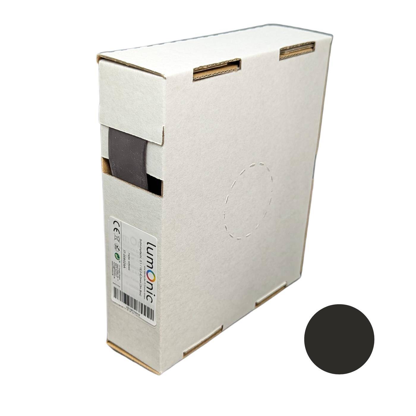 3m Schrumpfschlauch Box 3:1 18 -> 6mm Schwarz Flexibel