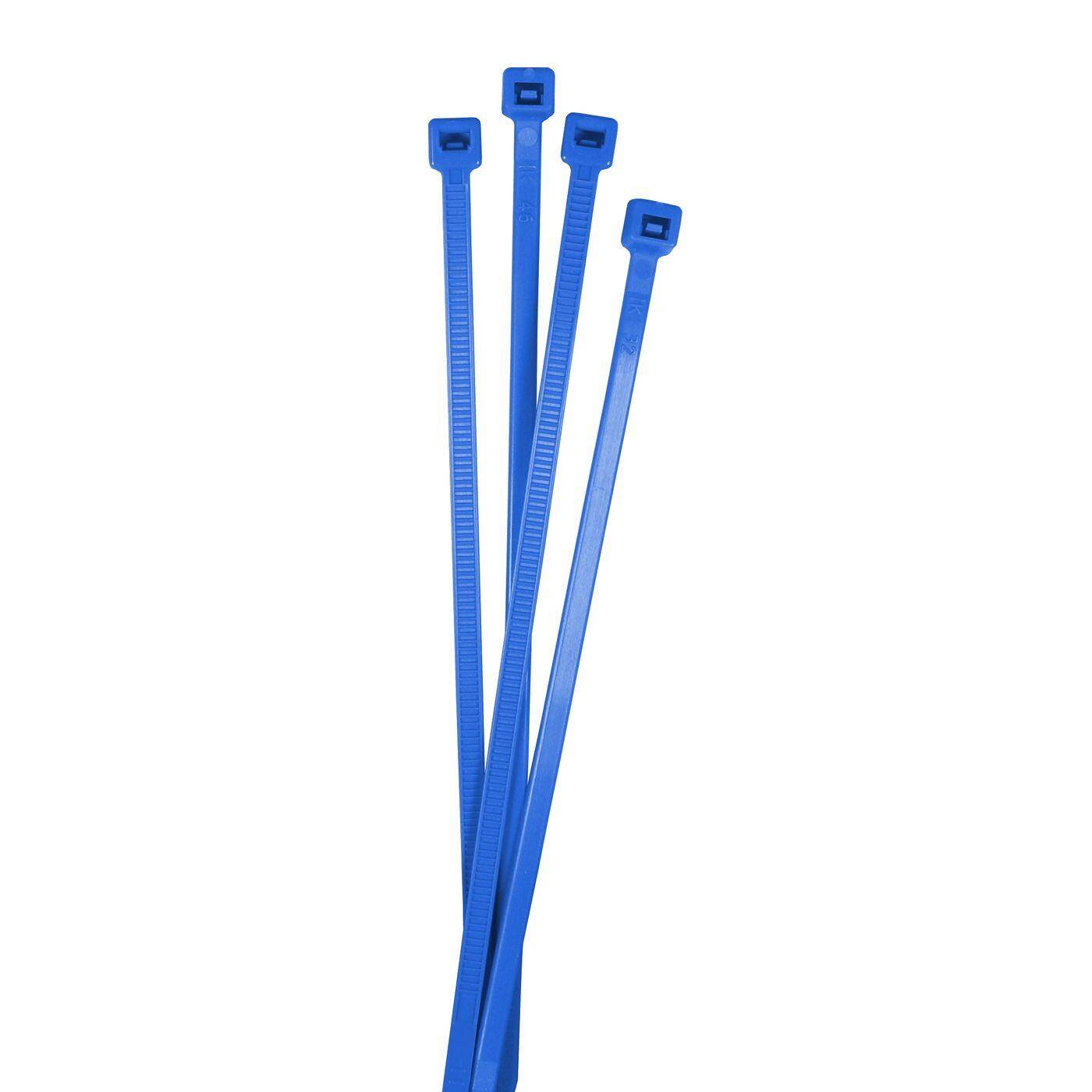 100x Kabelbinder 370 x 4,8mm Blau 22,2kg PA6.6 Polyamid Industriequalität