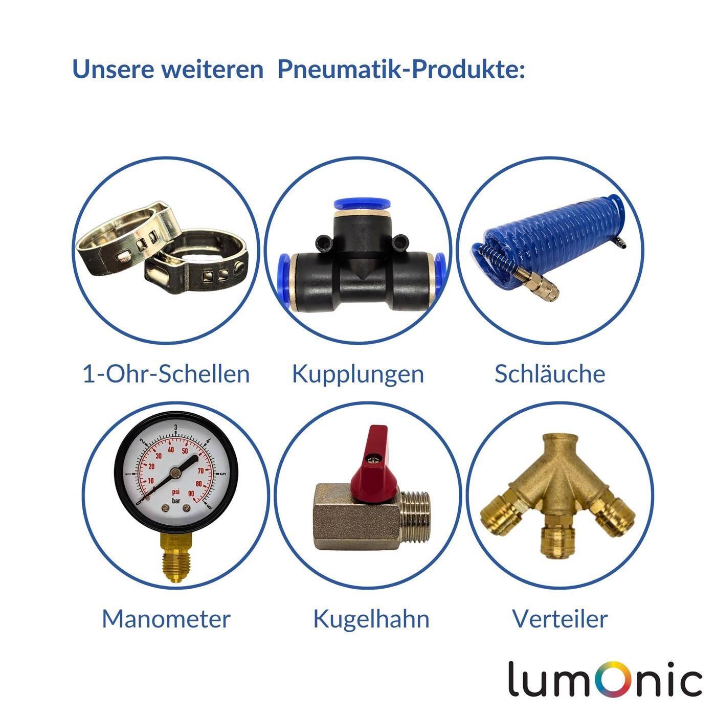 Lumonic I 50x 2-ear clip 28-31mm I Steel Galvanised I Two-ear clamp I Hose clamp I for Compressed air, Pipe systems, Garden, CAR