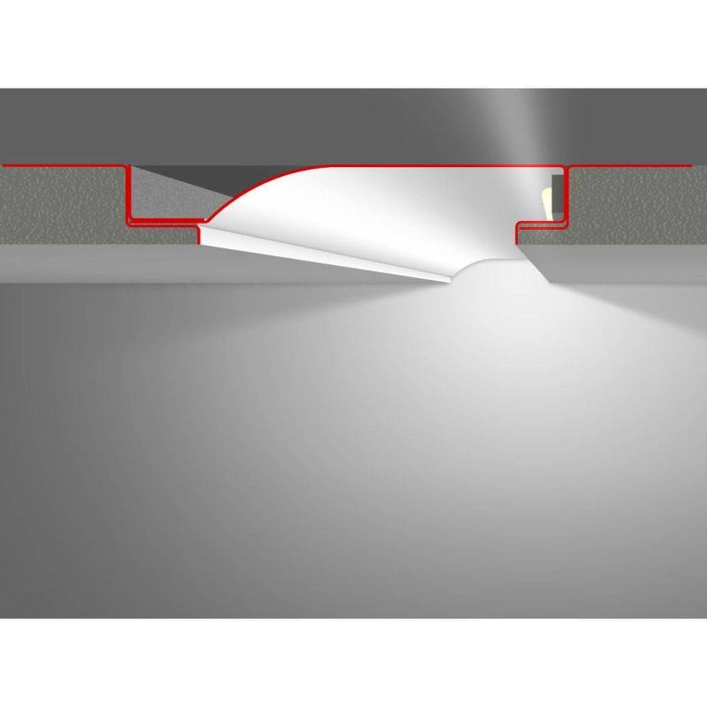 2m LED Plaster profile R10-F with reflector viewing leg Steel Zinc sheet 2m LED Plaster profile R10-F with reflector viewing leg Steel Zinc sheet