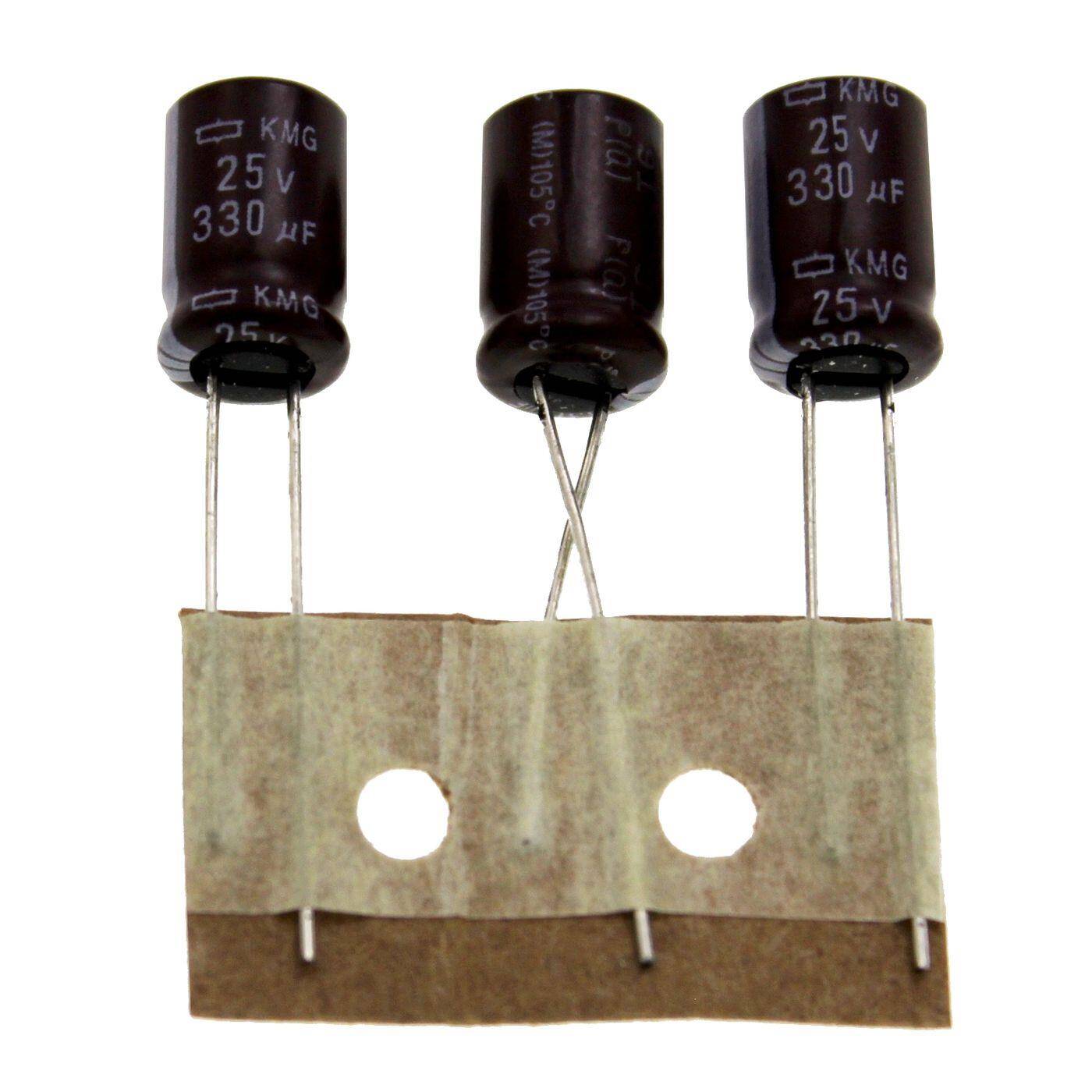 Elko Capacitor Radial 330µF 25V | Electrolytic capacitor up to a temperature of 105°C | 8x11,5mm | 330uF EKMG250ETD331MHB5D United Chemi-Con