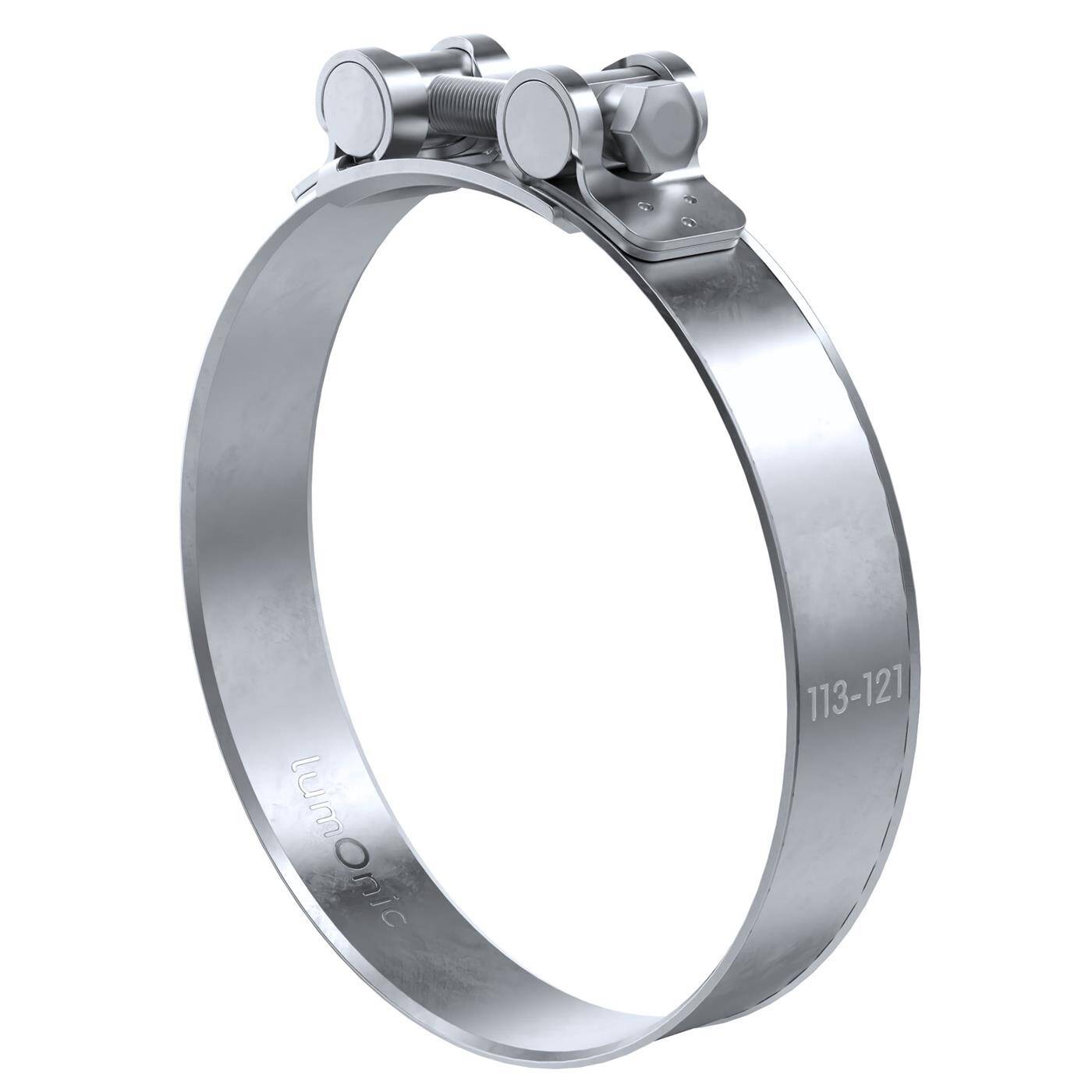 1x Lumonic Gelenkbolzenschelle 113-121mm  Auspuffschelle für Bau PKW LKW