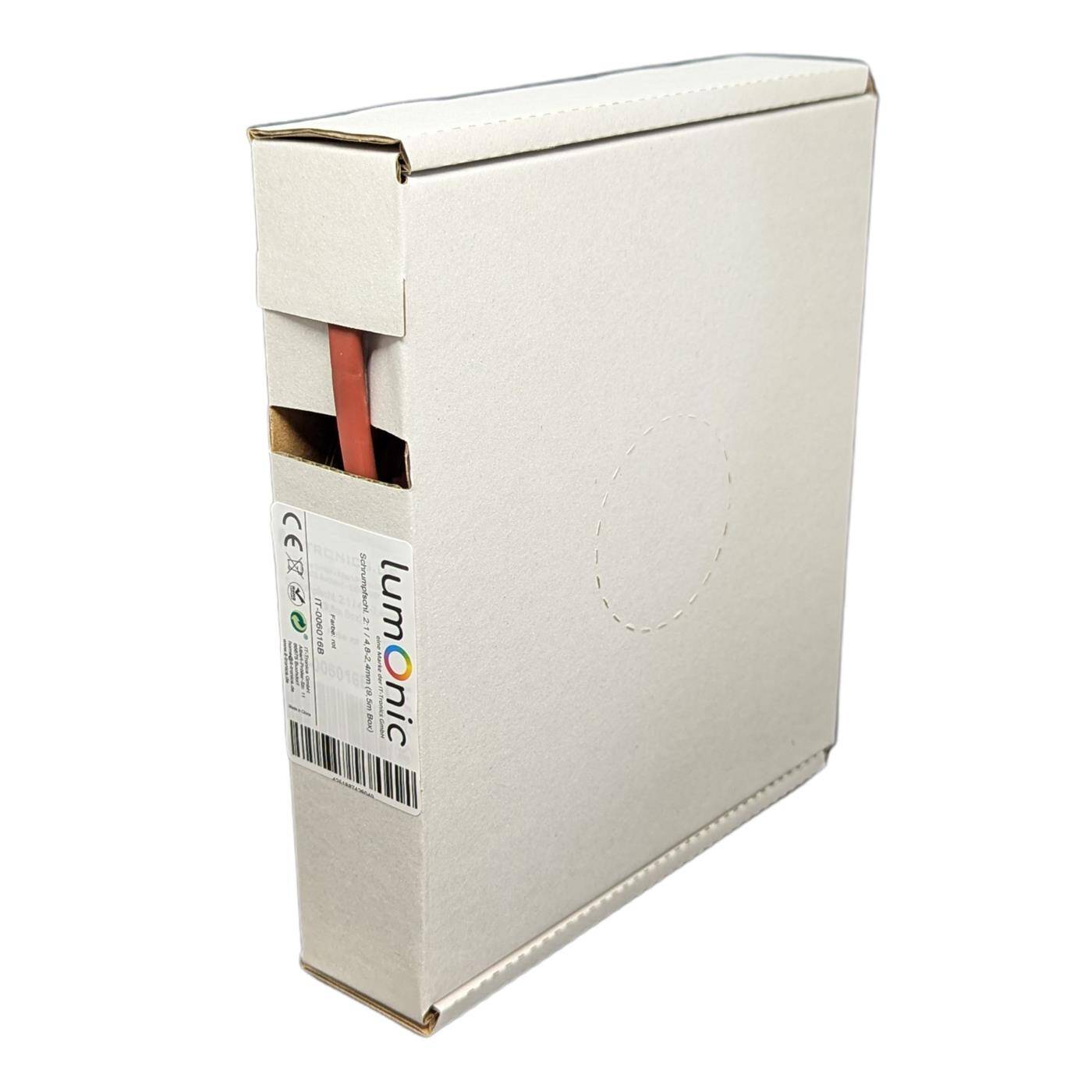 9,5m Heat shrink tubing Box 2:1 4,8 -> 2,4mm Red Flexible