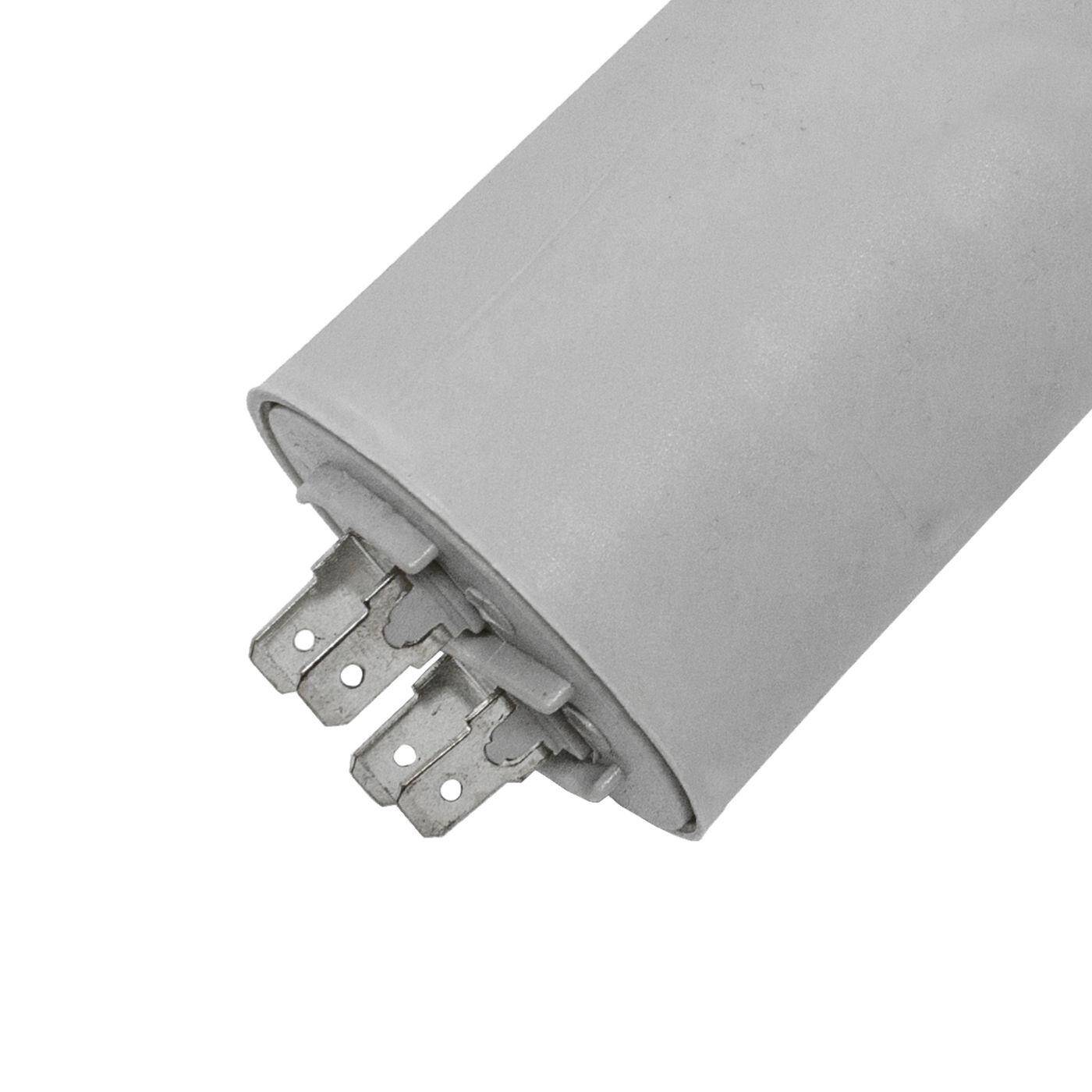 Lumonic Anlaufkondensator 416.10.93 A inkl. Stecker 6,3x0,8mm | Motorkondensator 60µF 400V 50x117mm I Kondensator im isolierten Kunststoffgehäuse