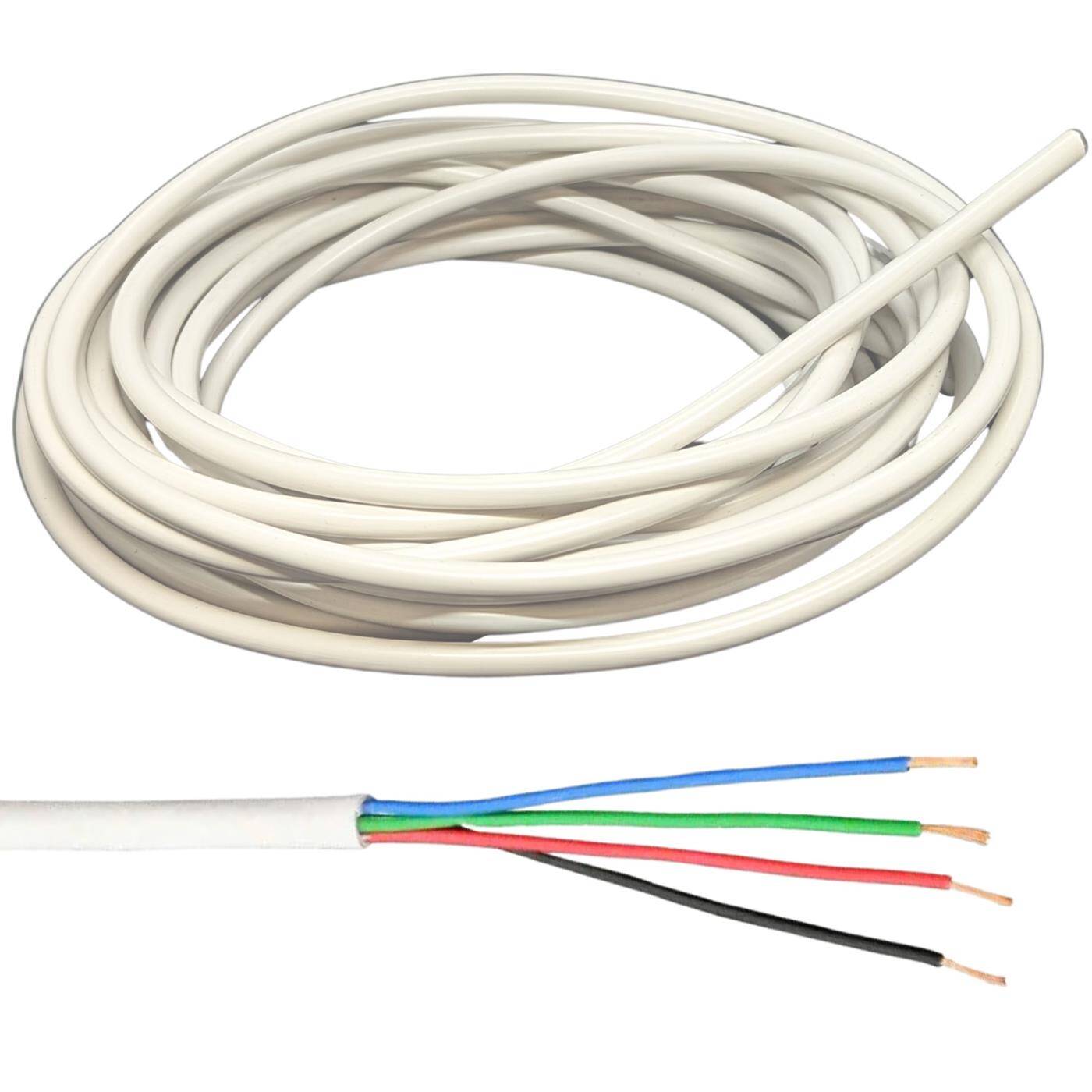 1m RGB LED Control cable 4x 0,34mm² LiYY Extension 4 wire Power cable White