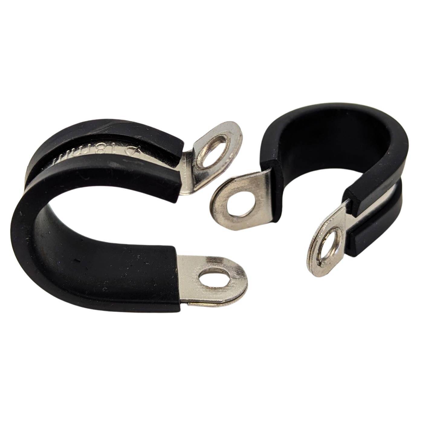 5x P-Clip Leitungsschelle Edelstahl V2A mit Gummi 18mm Rohrschelle Befestigungsschelle