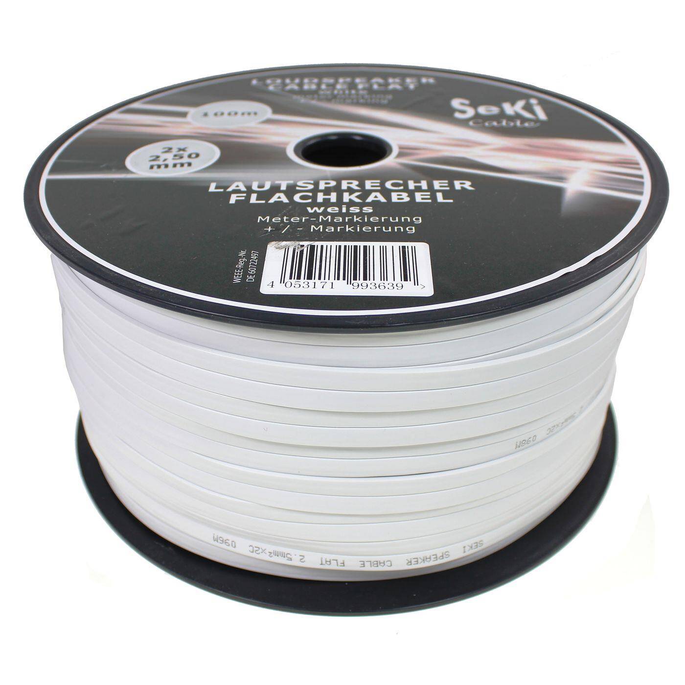 100m Lautsprecherkabel 2x 2,5mm² Audiokabel Boxenkabel Flachkabel 2,2mm 100m Lautsprecherkabel 2x 2,5mm² Audiokabel Boxenkabel Flachkabel 2,2mm