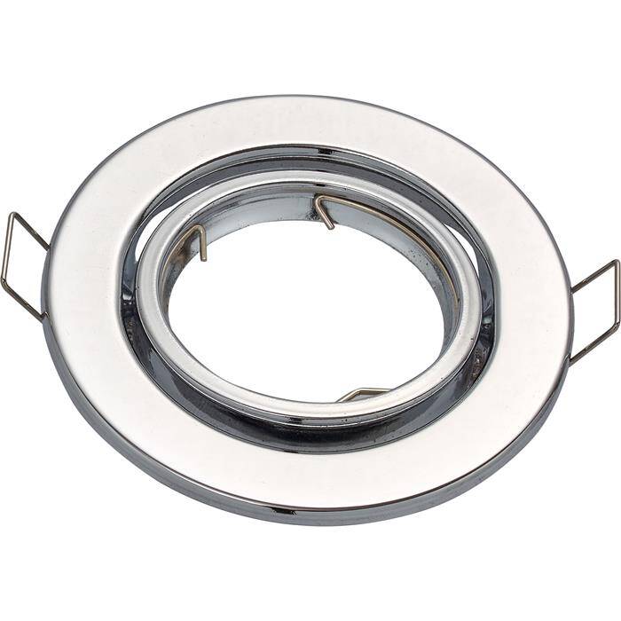 LED Einbaurahmen Rund 81x27mm Edelstahl Stahlblech Schwenkbar Spot GU10 MR16