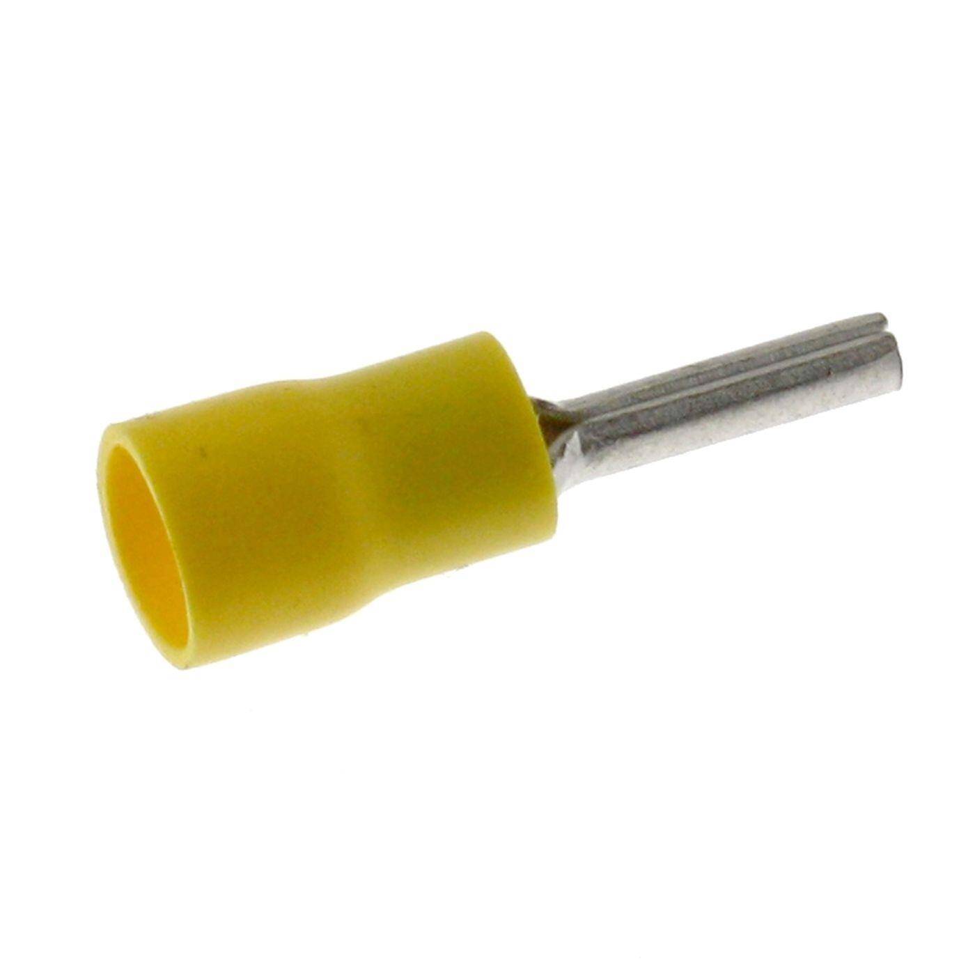 25x Pin fork lug partially insulated 4-6mm² Yellow Ring lug Copper tinned