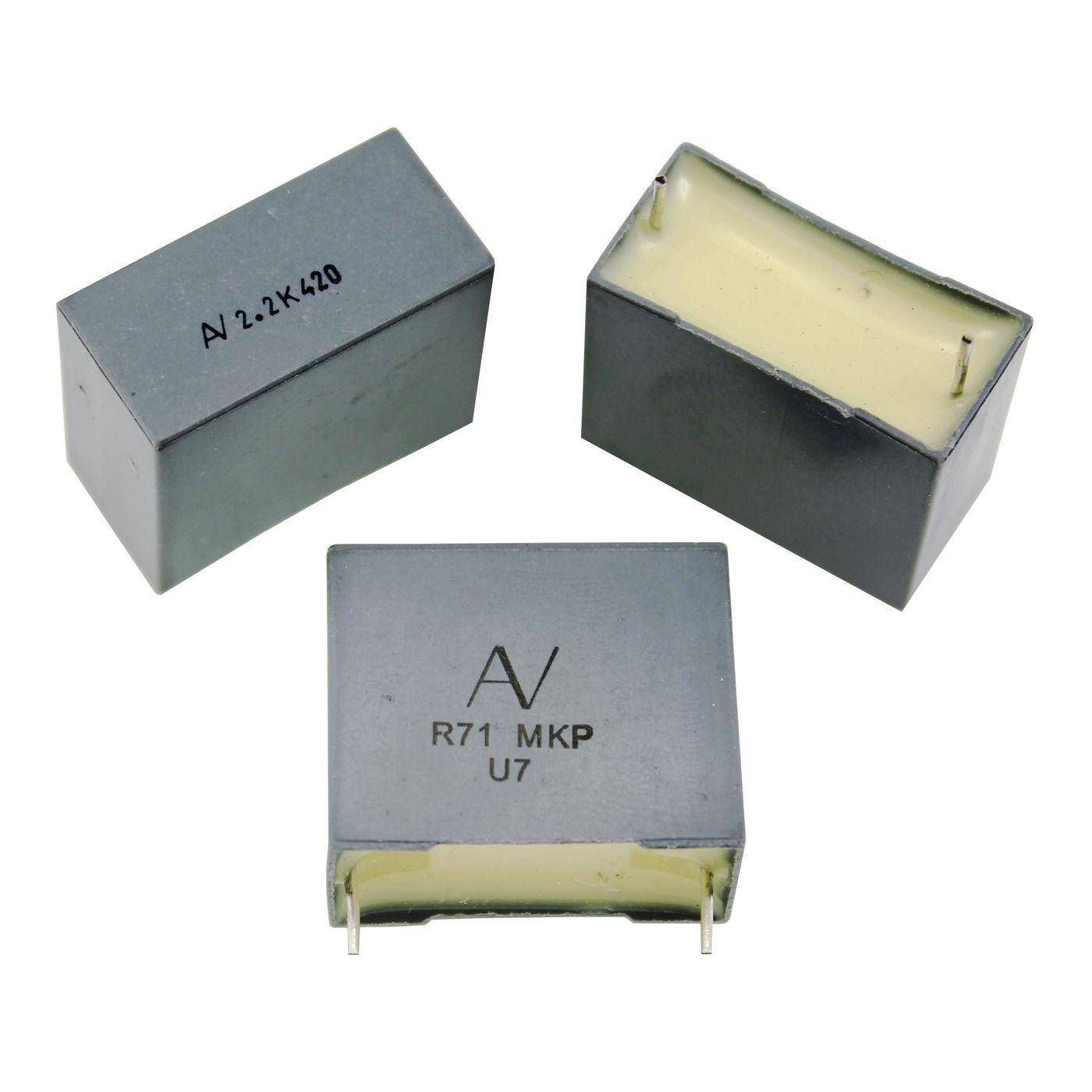 Arcotronics MKP Folien Kondensator | 2,2µF 420V DC I 2-Pin Anschluss I 2-Pin I 2,2uF, 2200nF I Kondensator für Frequenzweichen von Lautsprechern oder zur Entstörung von elektrischen Geräten