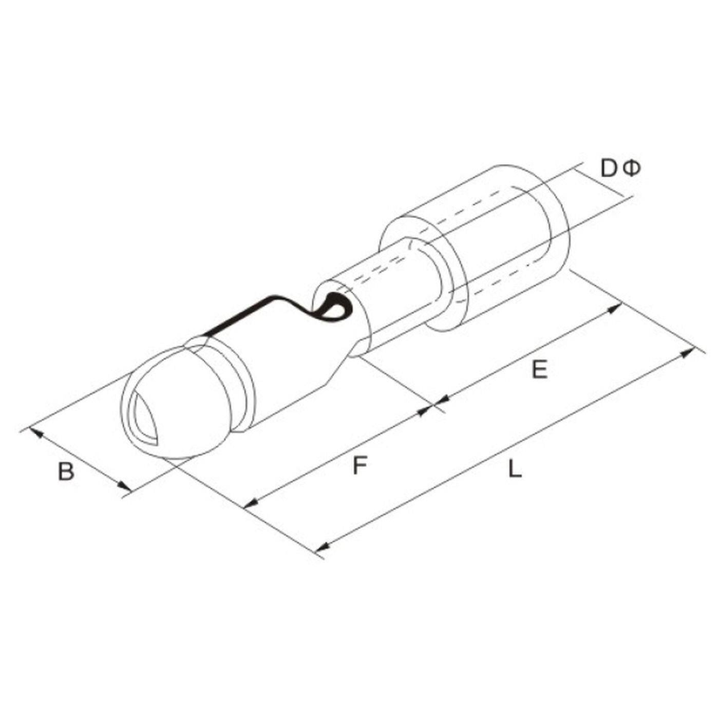 25x Round plug fully insulated 1,5-2,5mm² Pin diameter 4mm Blue Connectors Tin