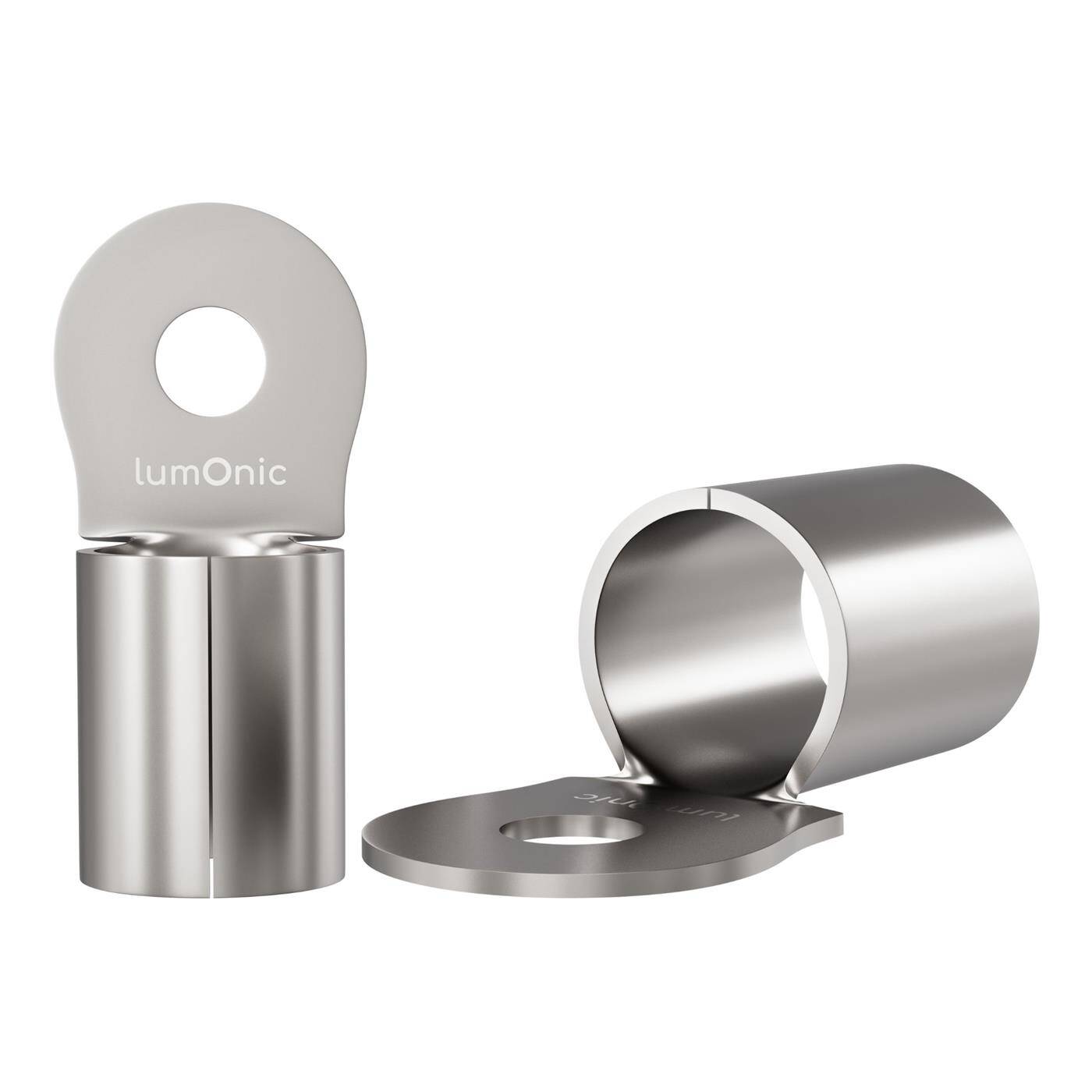 Lumonic 10x Ringkabelschuh 70-95mm² blank | M8 | Kupfer verzinnt | sichere Kabelverbindung ohne Löten | Crimp-Kabelschuh unisoliert | KFZ, Maschinenbau, Wohnmobil, Batterie