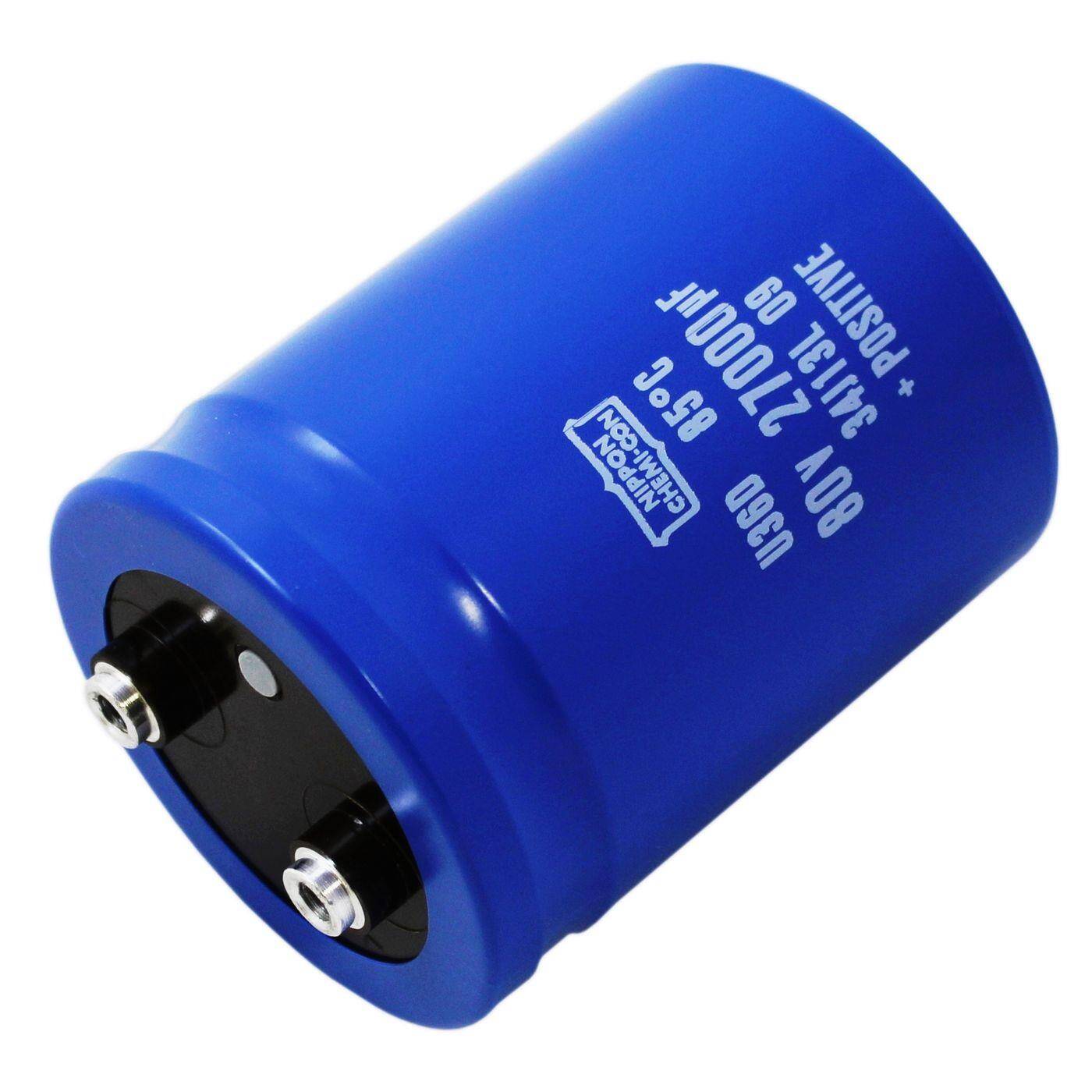 Schraub Elko Kondensator 27000µF 80V | Elektrolytkondensator bis zu einer Temperatur von 85°C | 63,5x79mm | 27000uF E36D800HPN273MD79U United Chemi-Con