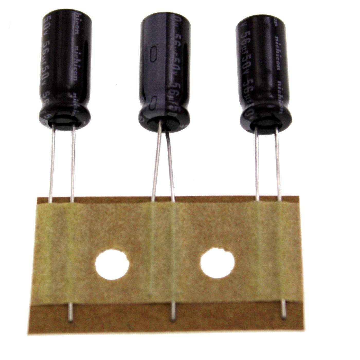 Elko Kondensator Radial 56µF 50V | Elektrolytkondensator bis zu einer Temperatur von 105°C | 6,3x15mm | 56uF UPL1H560MEH1TD Nichicon