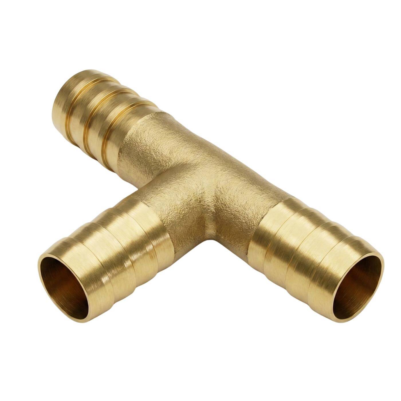 T-Schlauchverbinder für 9mm (3/8") Schlauch aus Messing T-Verbinder T-Stück mit Dornenprofil Druckluft & Wasser für Werkstätten, Betriebe und Heimwerker