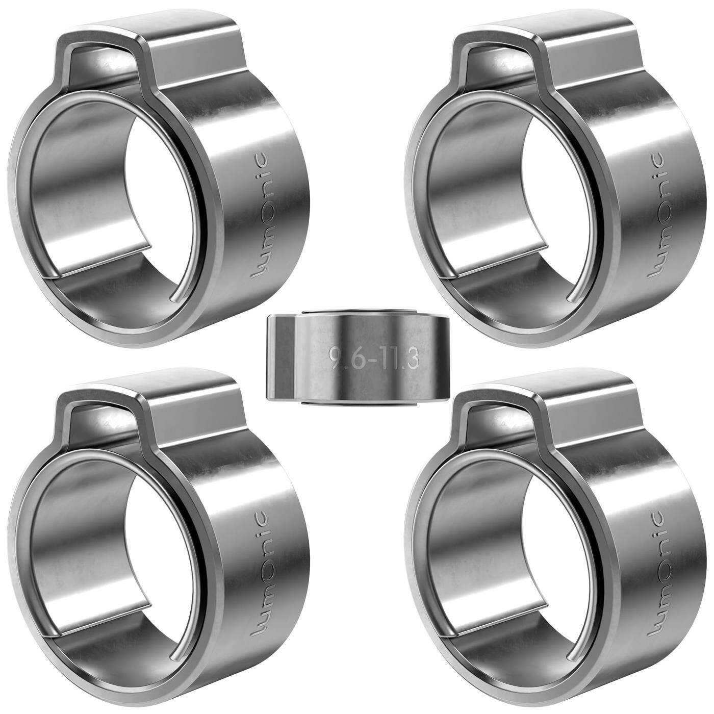 Lumonic I 5x 1-ear clip 9,6-11,3mm I V2A Stainless steel I Single ear clip I Hose clamp I for Compressed air, Pipe systems, Garden, CAR