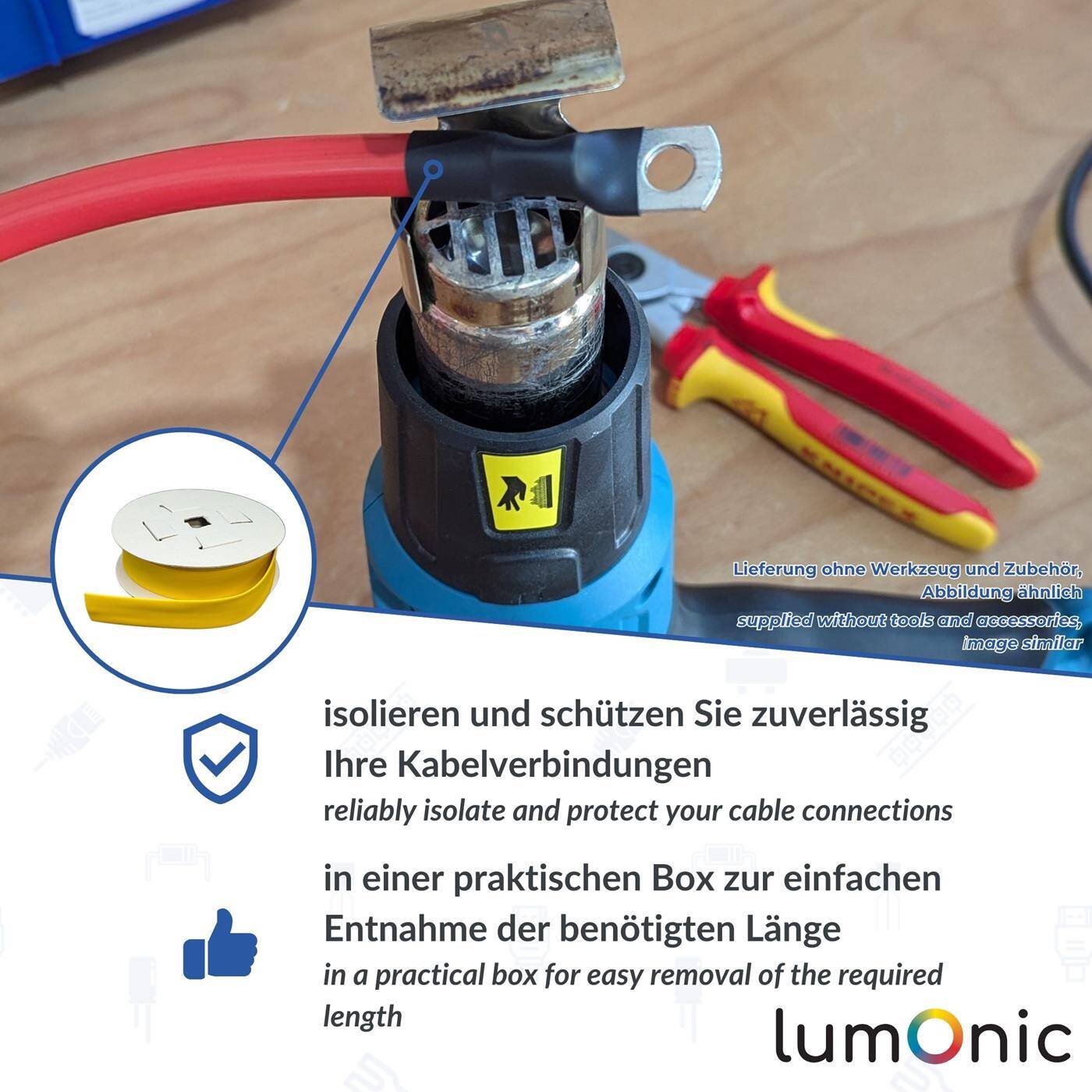 Lumonic 3m Schrumpfschlauch Box 3:1 Transparent - Hier von: 18mm auf 6mm - Dickwandiger Schrumfpschlauch in verschiedenen Größen