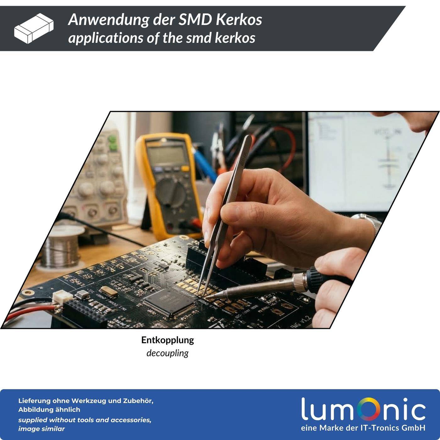 Lumonic SMD Keramik Kondensator Set 1206 | 36 Größen 1pF–10µF | 720 Stück | ±5% Toleranz | 200V MLCC | umfangreiches Kerko Sortiment