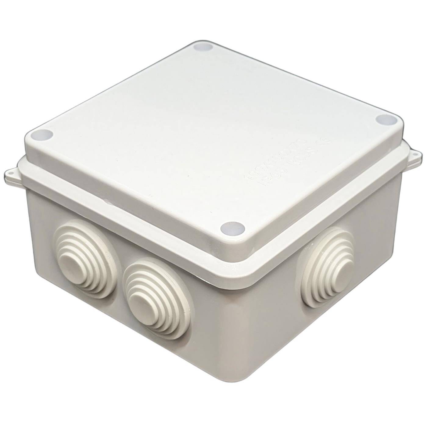 Verteilerdose Aufputz IP65 100x100x70mm 7 Öffnungen Abzweigdose Wasserdicht Weiß Anschlussdose Klemmdose