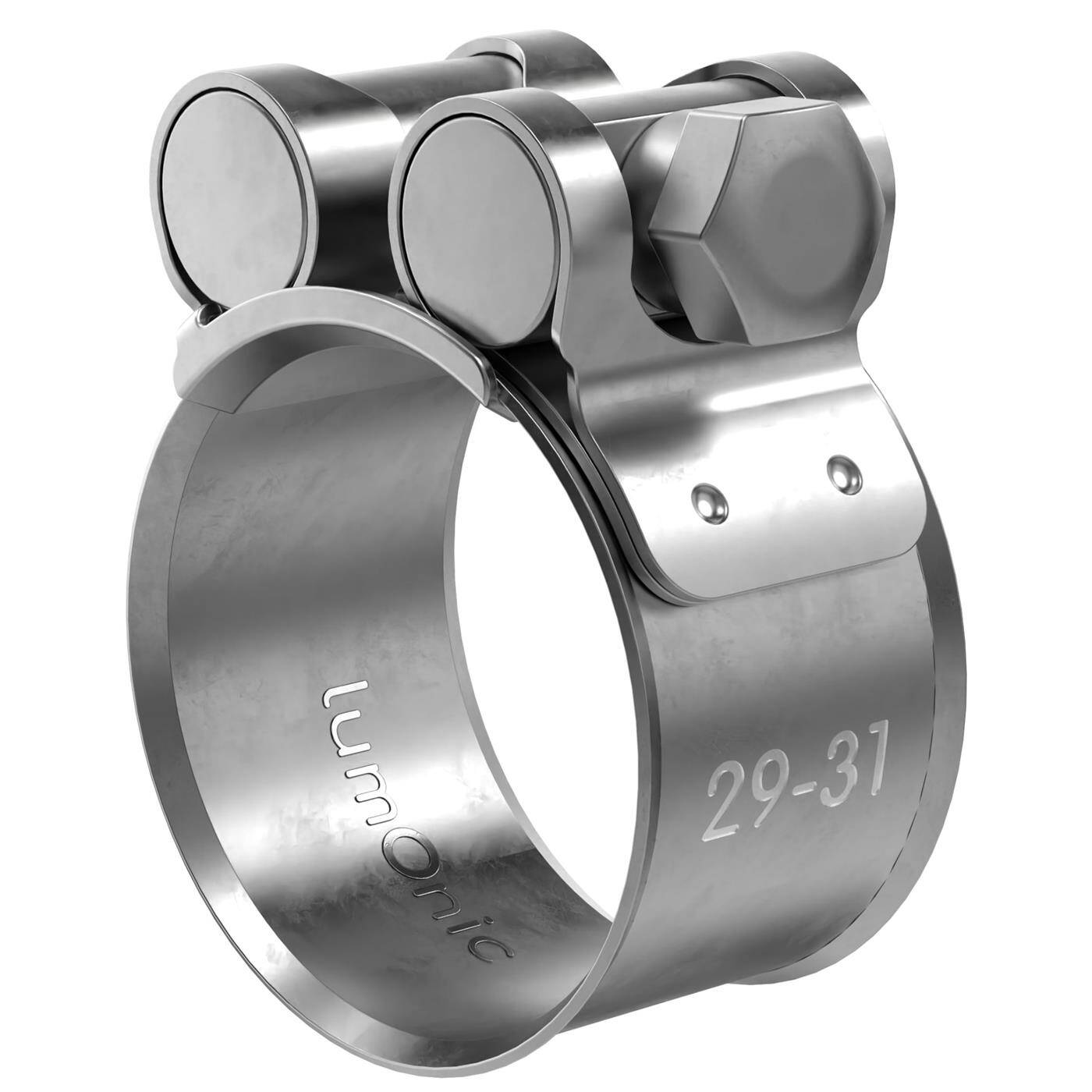 1x Lumonic Gelenkbolzenschelle Edelstahl 29-31mm V2A Auspuffschelle für Bau PKW LKW
