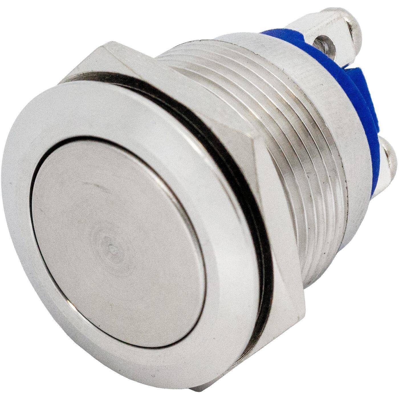 Edelstahl Drucktaster Flach Ø19mm IP65 Schraubanschluss 250V 3A Vandalismussicher