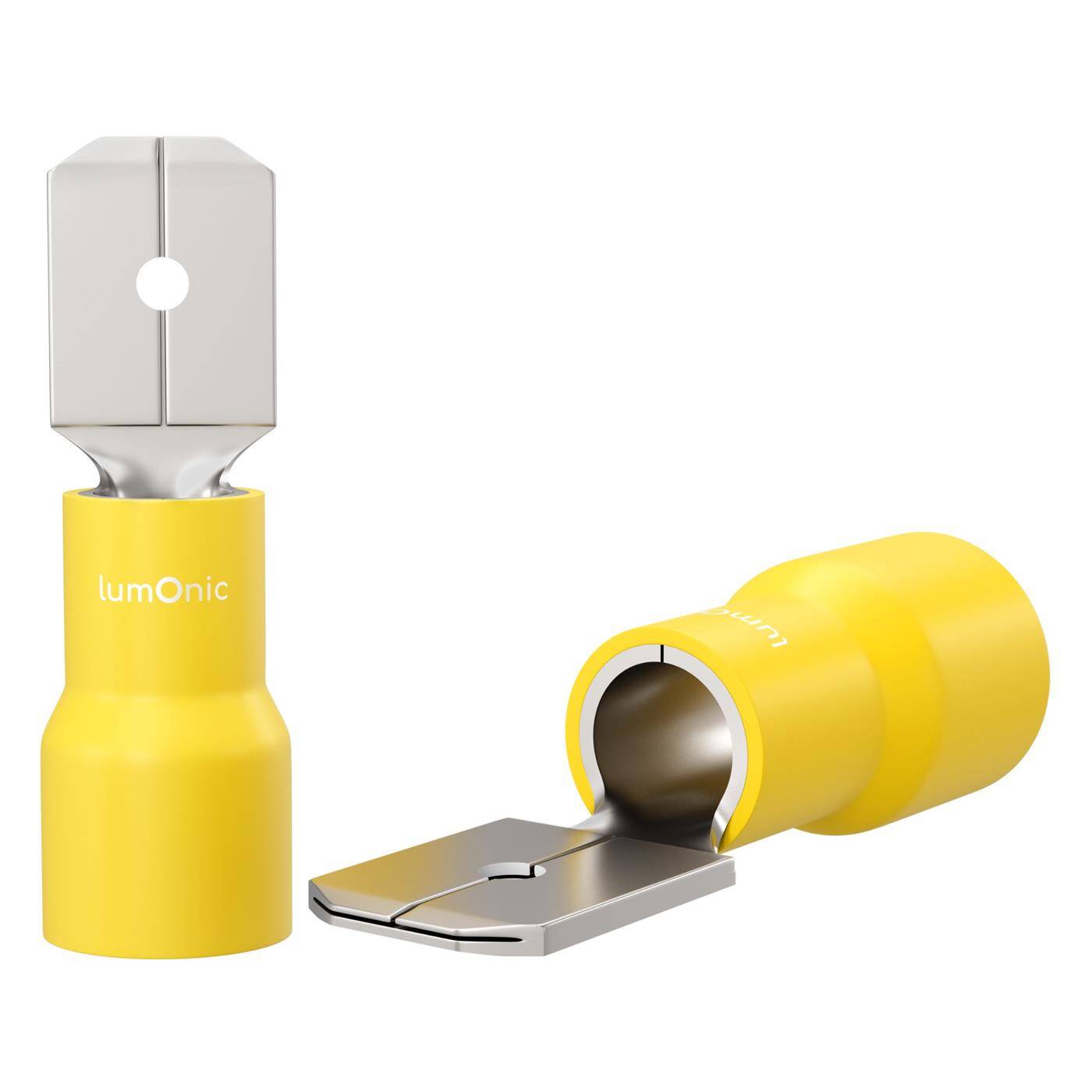 25x Flachstecker teilisoliert 4-6mm² Steckmaß 0,8x6,4mm Gelb Steckverbinder Messing verzinnt