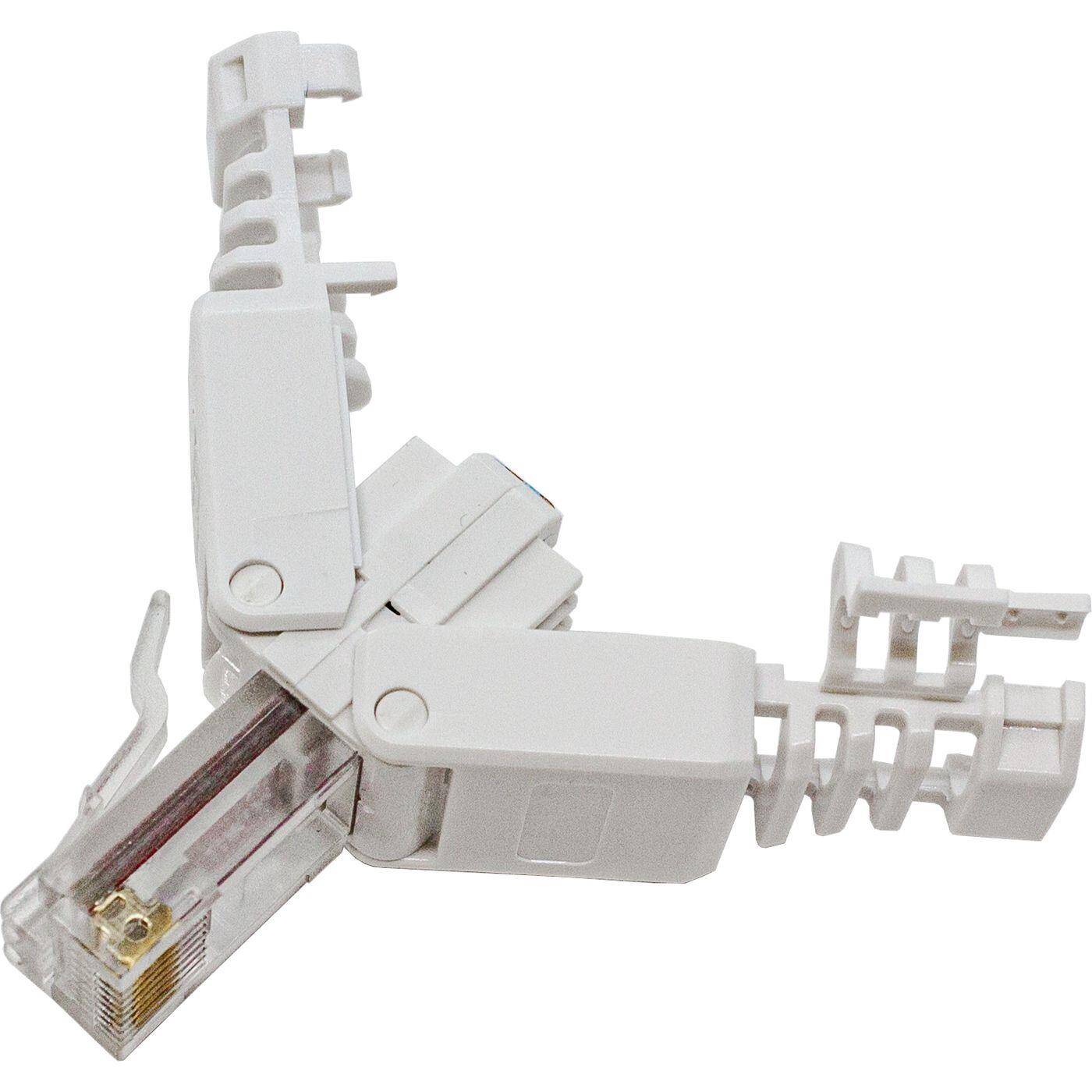 Lumonic Netzwerkstecker RJ45 Stecker werzeuglos | Mit Zugentlastung und vergoldeten Kontakten I Crimpstecker für CAT5 CAT6 CAT7 Netzwerk-LAN-Kabel