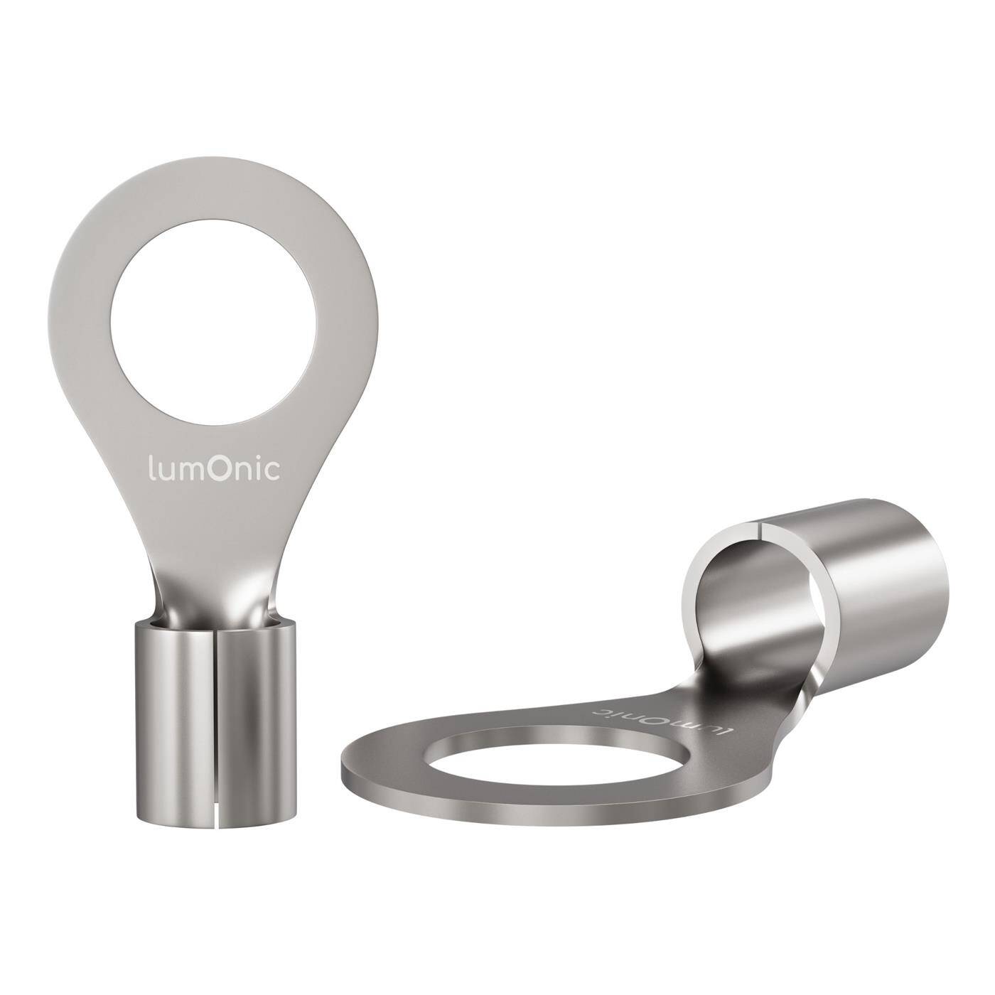 Lumonic 25x Ring cable lug 1,5-2,5mm² blank | M5 | Tinned copper | Secure cable connection without soldering | Crimp cable lug uninsulated | Motor vehicle, mechanical engineering, motorhome, battery