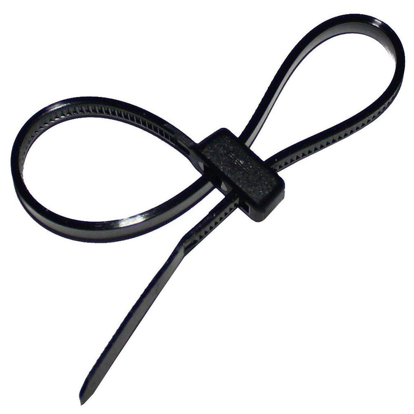 100x Kabelbinder Doppelkopf 200 x 4,8mm Schwarz 22kg PA6.6 Polyamid Industriequalität