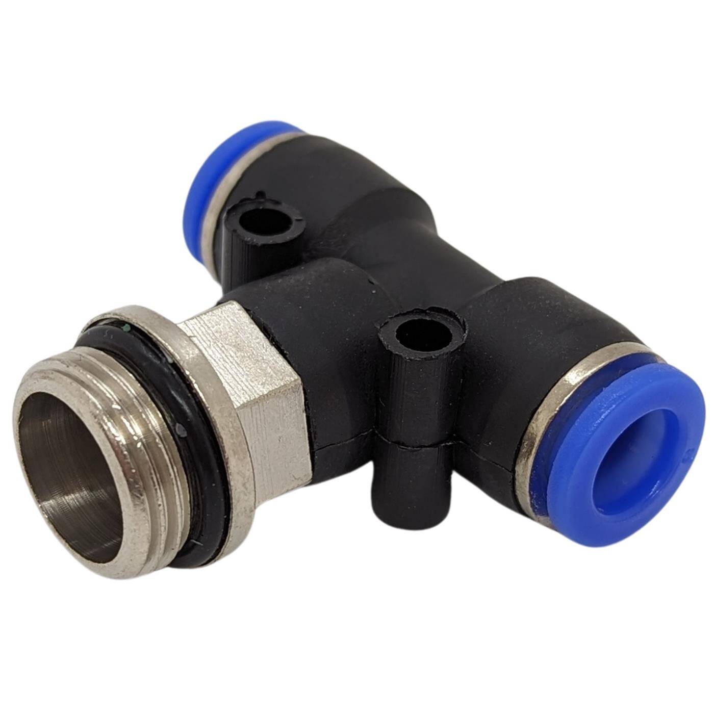 PU Schlauch T-Steckverbinder Fitting mit Außengewinde 8mm*3/8Zoll T-Stück Push-in pneumatischer Steckverbinder T-Verteiler Druckluft & Automatisierung