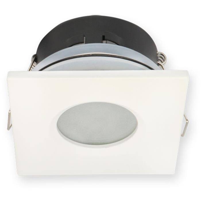 LED Einbaurahmen Bad Feuchtraum Quadratisch IP44 84x84x50mm Weiß Aluminium Schwenkbar Spot GU10 MR16 LED Einbaurahmen Bad Feuchtraum Quadratisch IP44 84x84x50mm Weiß Aluminium Schwenkbar Spot GU10 MR16