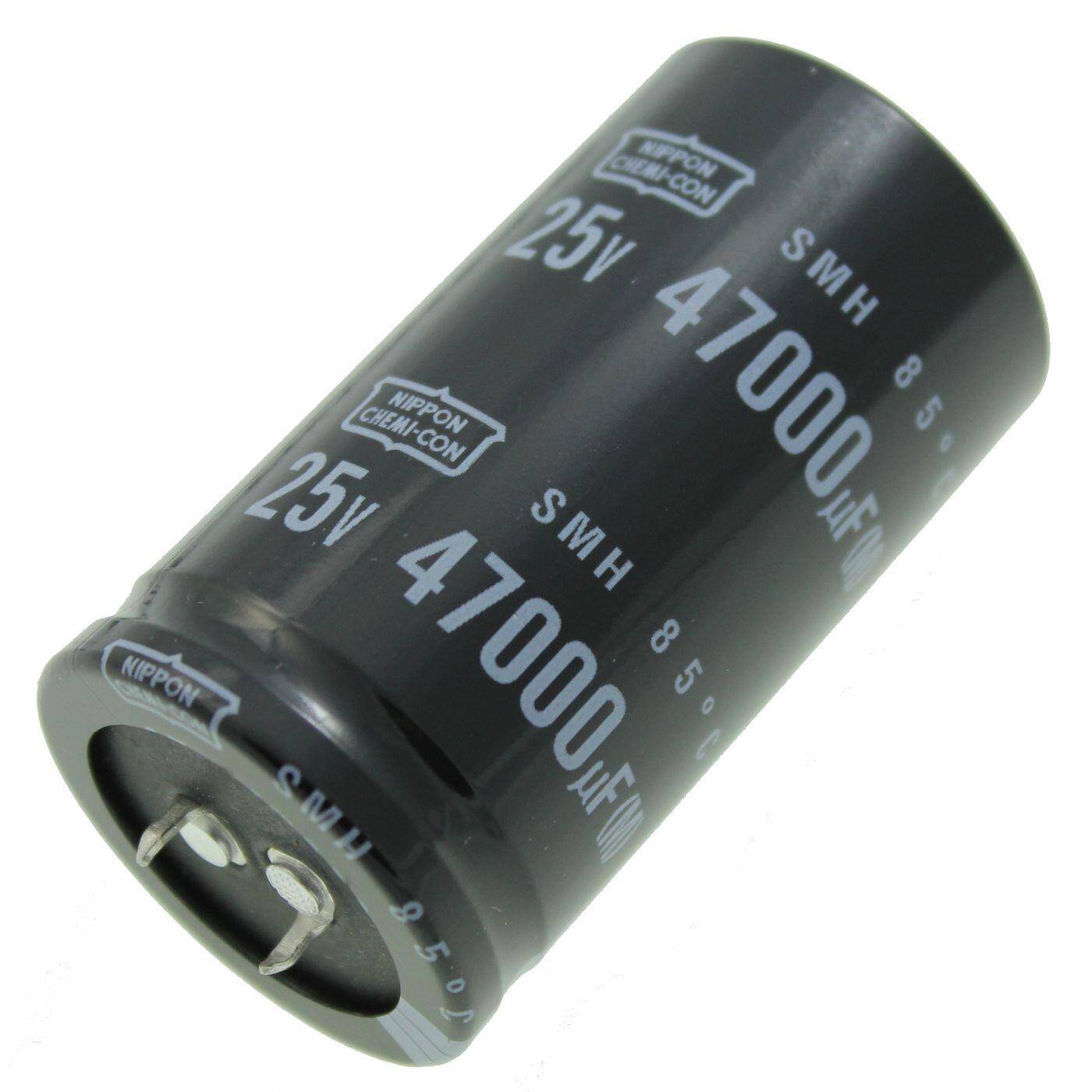 Snap-In Elko Kondensator 47000µF 25V | Elektrolytkondensator bis zu einer Temperatur von 85°C | 35x63mm | 47000uF ESMH250VSN473MA63U United Chemi-Con