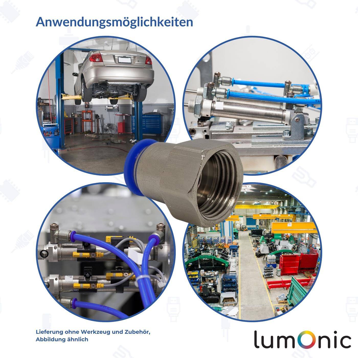 PU Schlauch Steckverbinder Fitting mit Innengewinde 6mm*1/4Zoll gerade Schnellverschluss pneumatischer Steckverbinder Schlauchverbinder Druckluft & Automatisierung