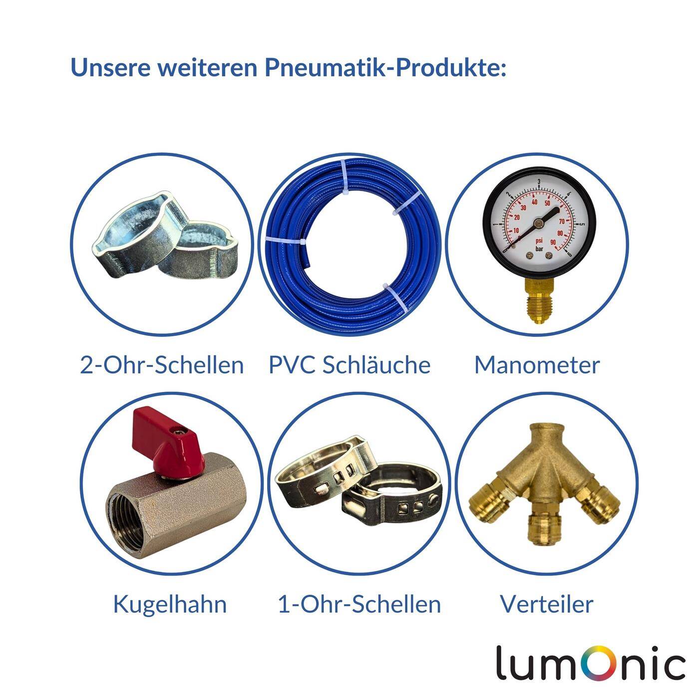 Lumonic I Kupplungsstecker mit Außengewinde I 3/8" I aus Messing I Druckluftkupplung-Stecker I Schnellkupplung I für Werkstätten, Betriebe und Heimwerker