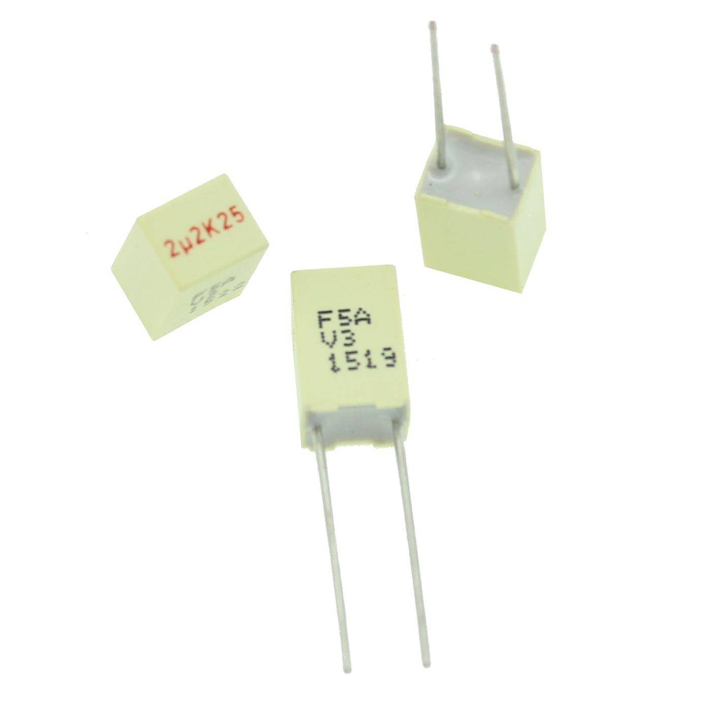 Arcotronics MKT Folien Kondensator | 2,2µF 25V DC I 2-Pin Anschluss I 2-Pin I 2,2uF, 2200nF I Kondensator für Frequenzweichen von Lautsprechern oder zur Entstörung von elektrischen Geräten