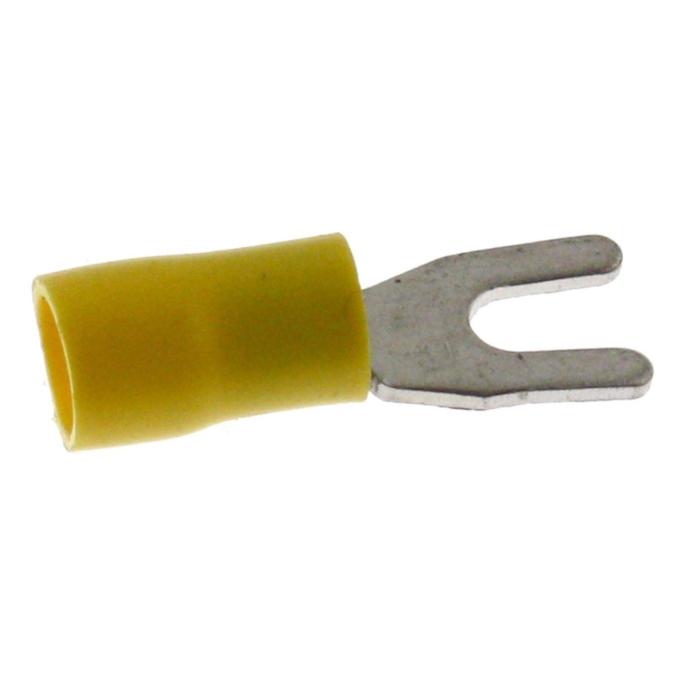 25x Gabelkabelschuh teilisoliert 4-6mm² Lochdurchmesser M3 Gelb Ringzunge Kupfer verzinnt