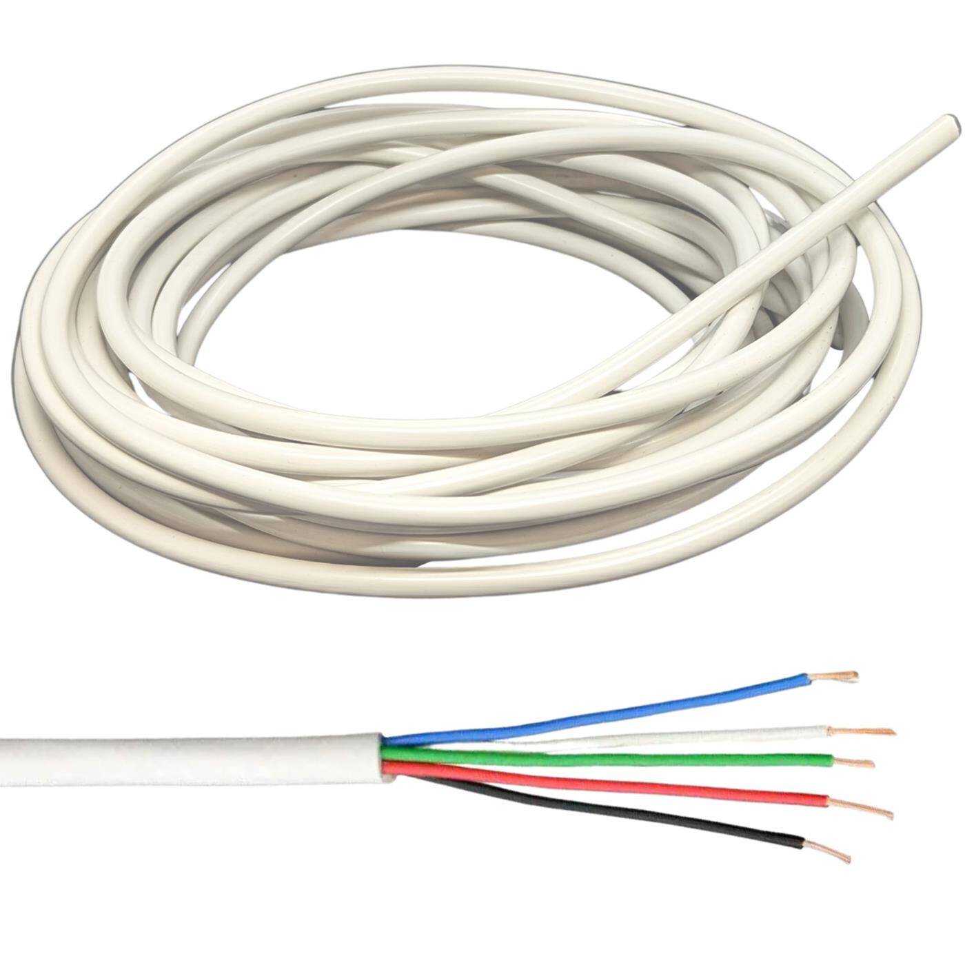 1m RGBW LED Steuerleitung 5x 0,34mm² LiYY Verlängerung 5 adrig Stromkabel Weiß