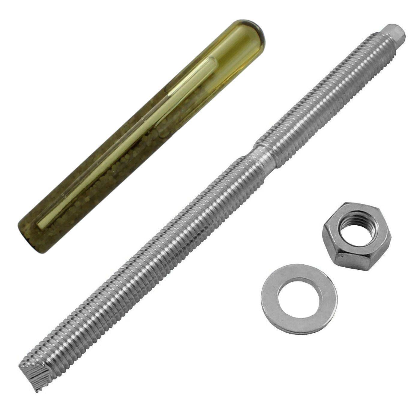 M12 x 160mm Ankerstange Edelstahl A4 Metalldübel Schwerlastdübel + Verbundankerpatrone M12 x 160mm Ankerstange Edelstahl A4 Metalldübel Schwerlastdübel + Verbundankerpatrone